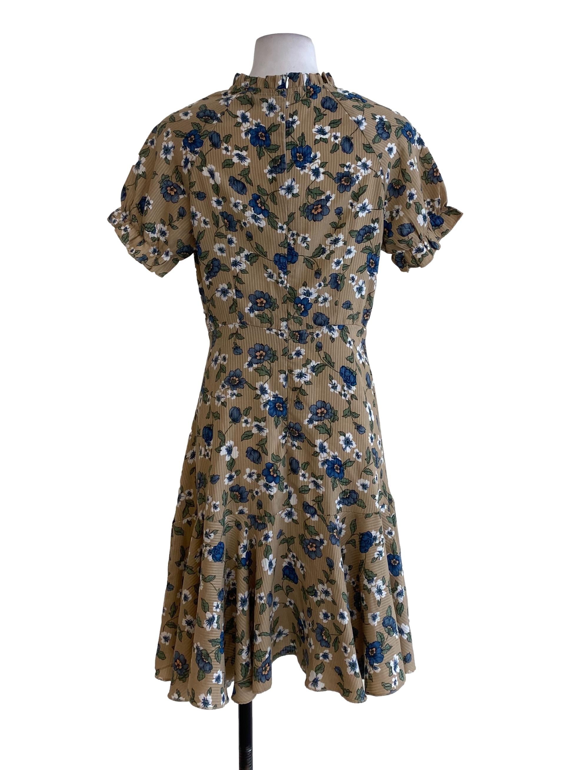 Brown Floral Empire Dress