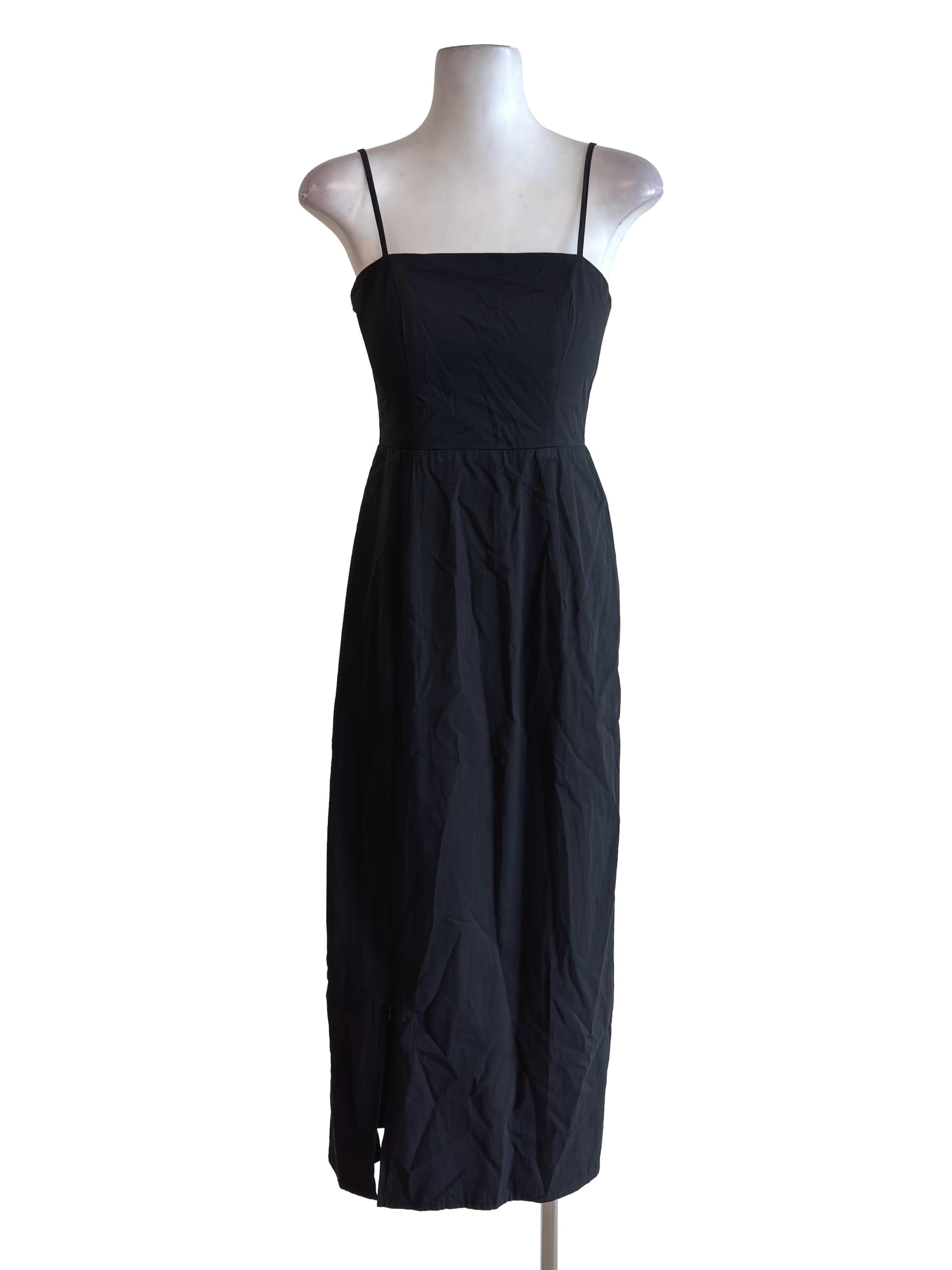 Black Side Slit Slip Dress TTR