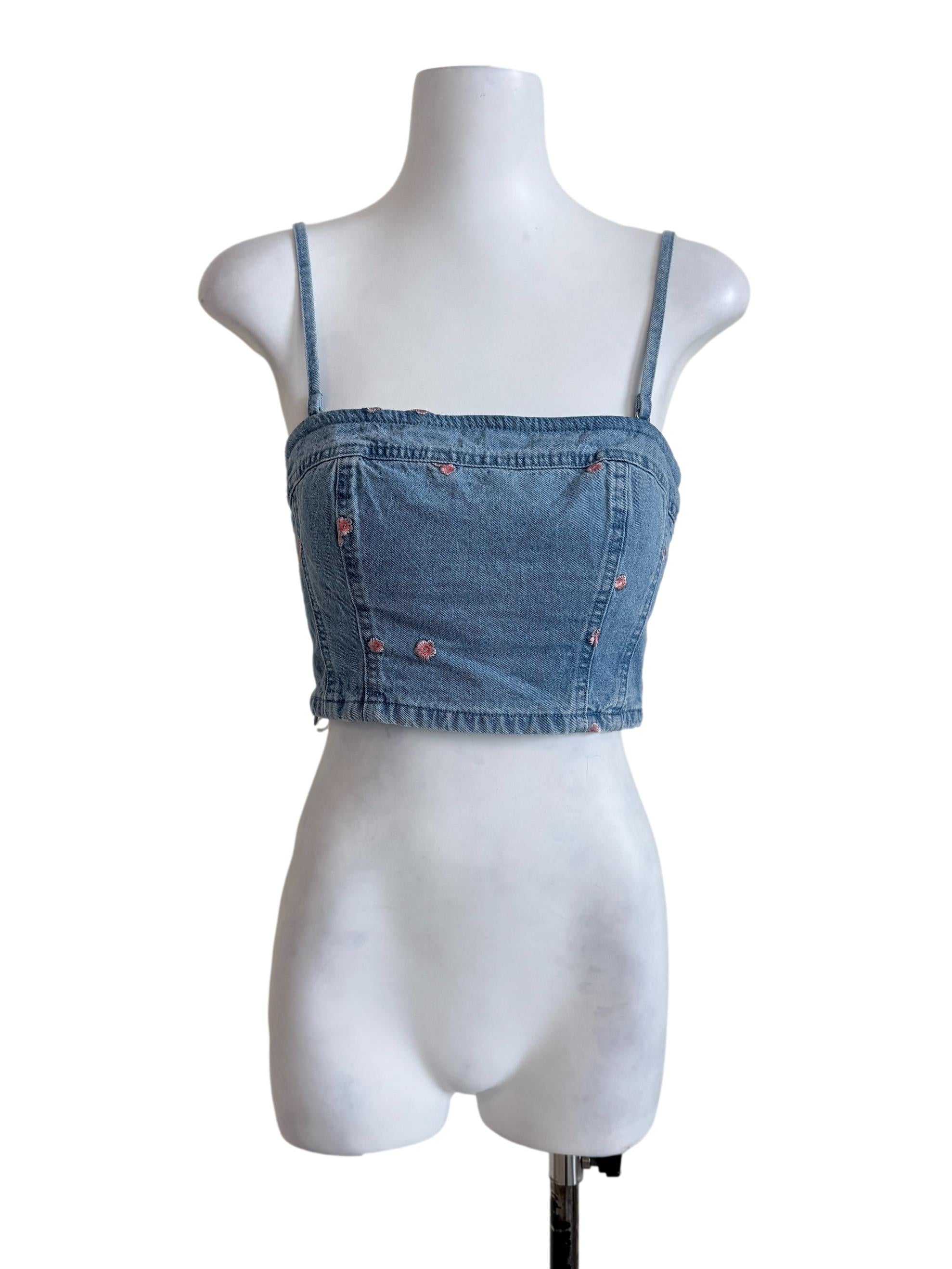 Denim Blue Crop Top