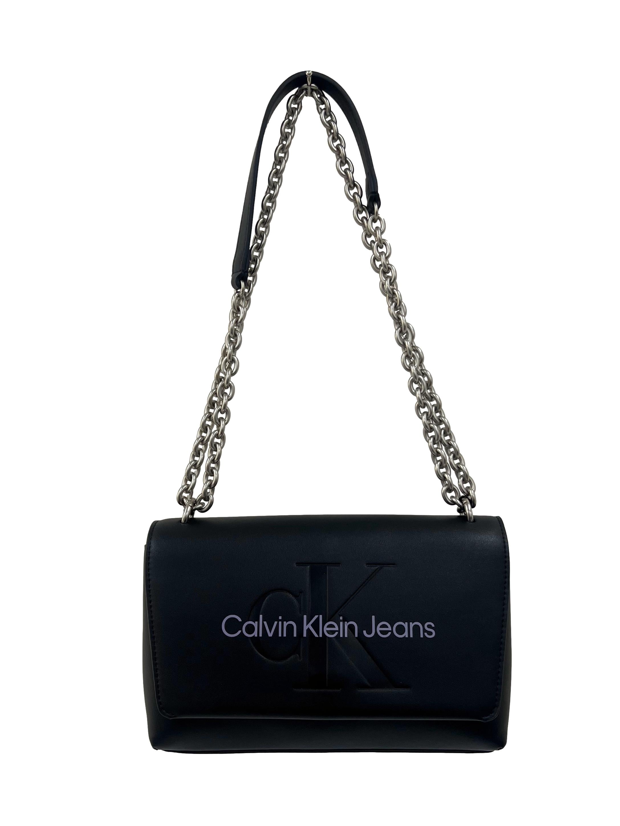 Black Sculpted Flap Crossbody Bag Csn