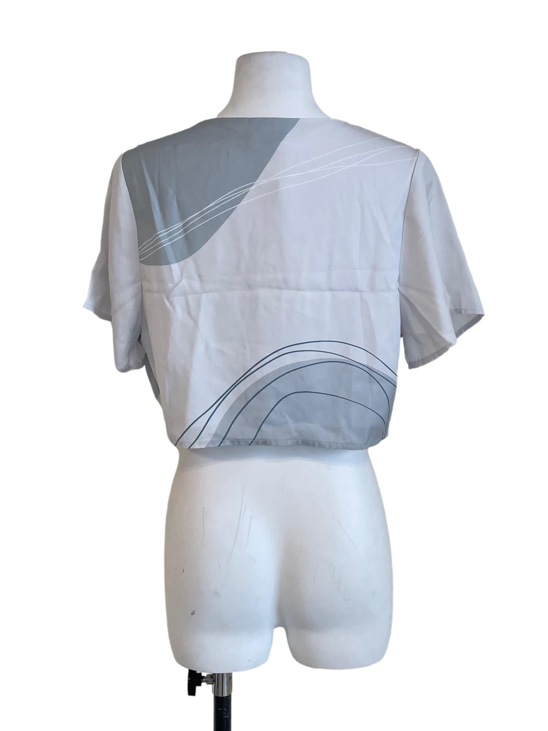 Frost Blue Front Knot Crop Top