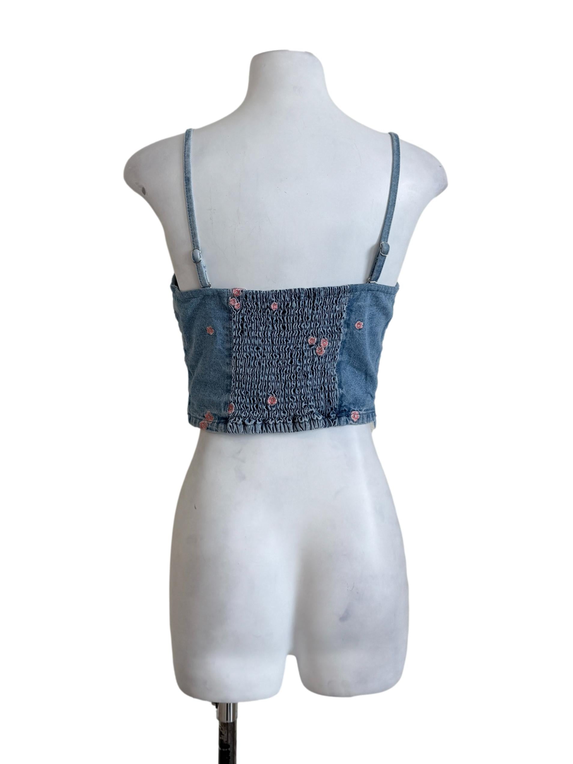 Denim Blue Crop Top