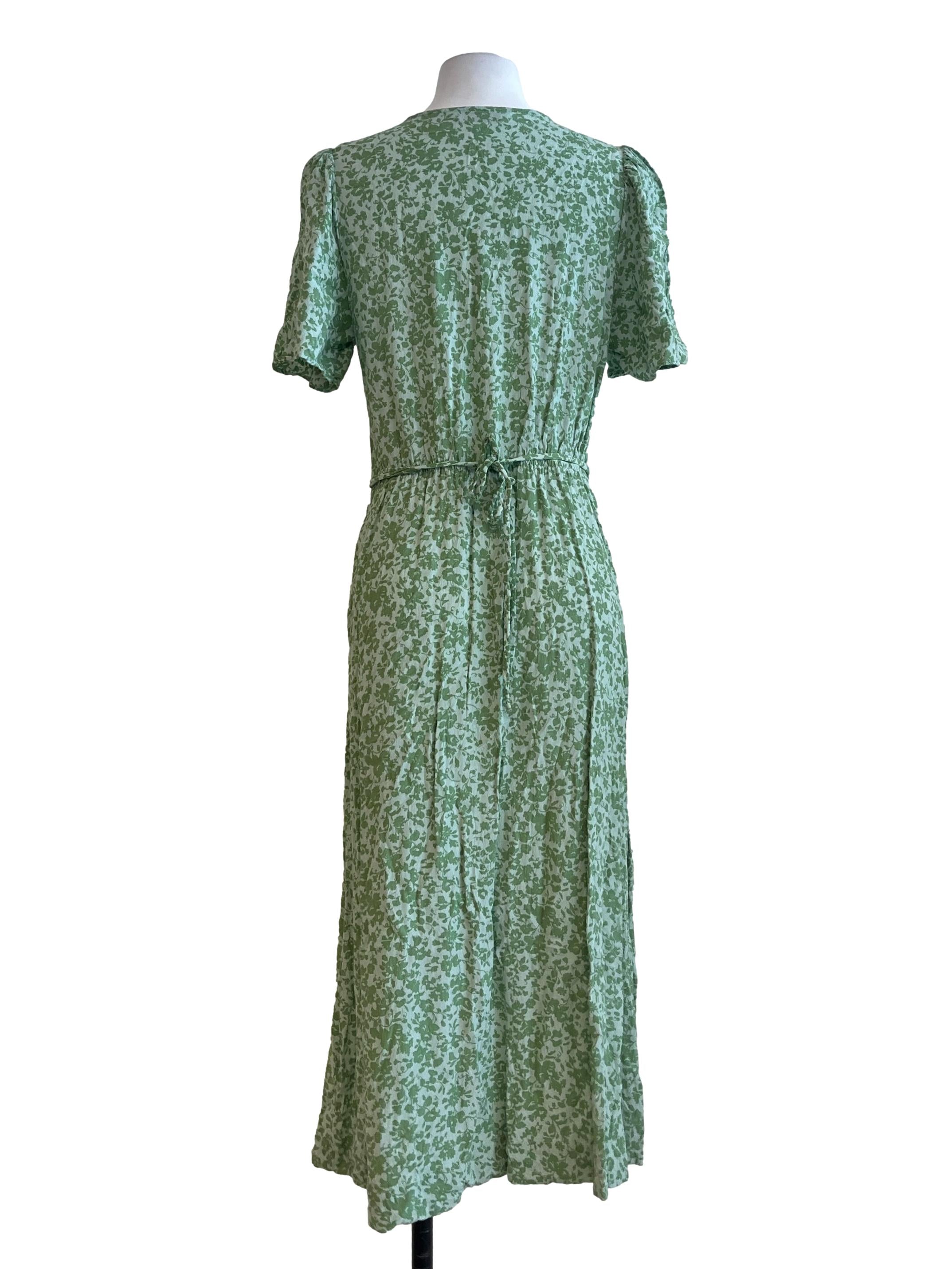 Fern Green V-Neck A-Line Dress