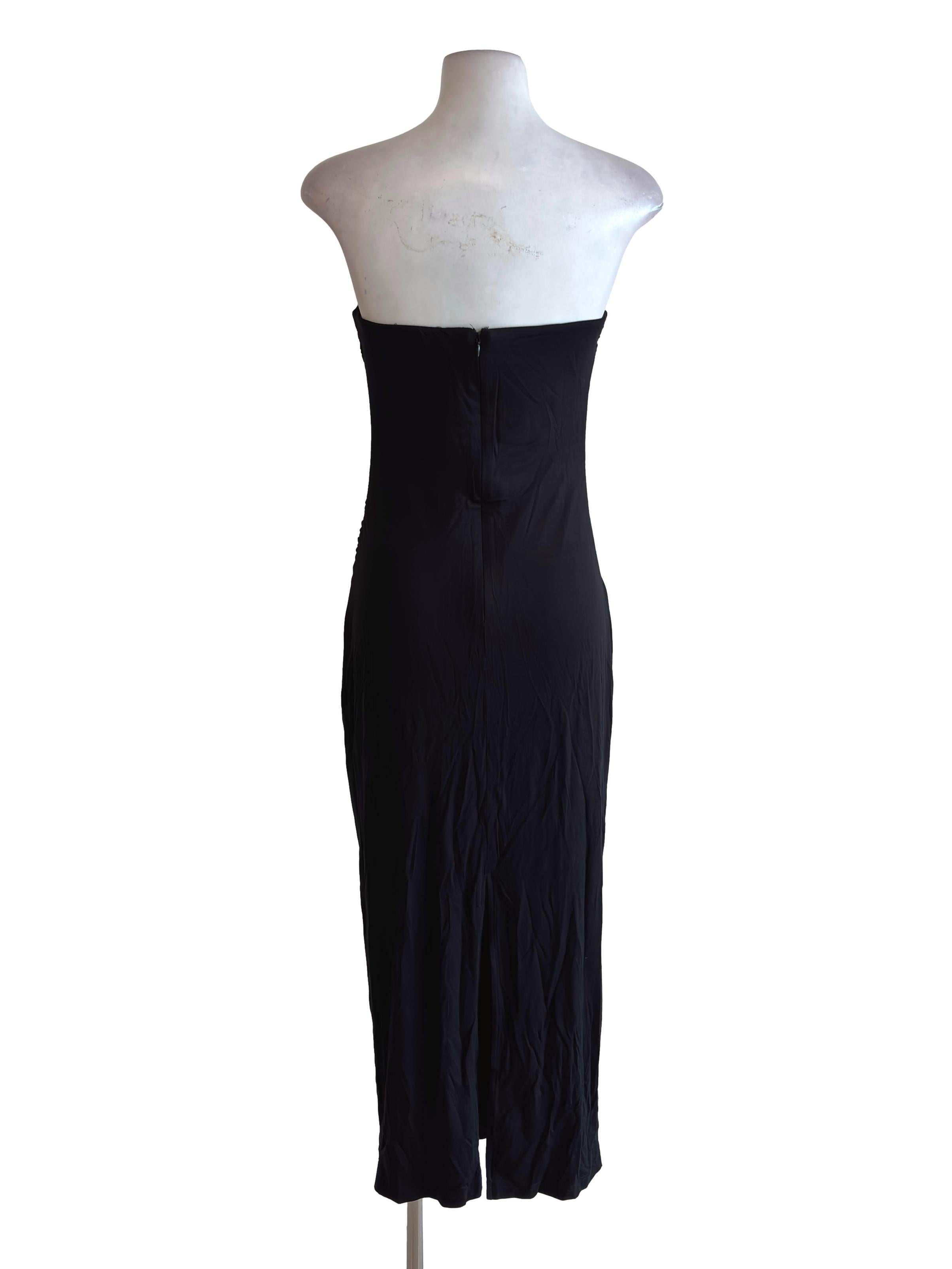 Black Scrunched Strapless Dress TTR