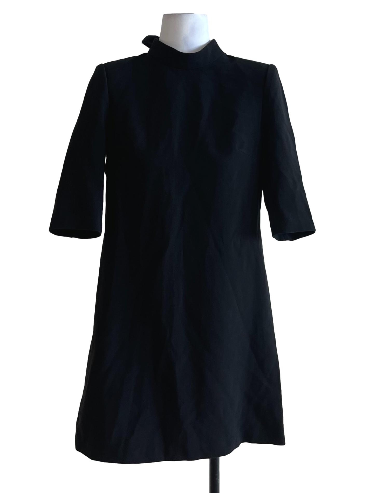 Black High Neckline Empire Dress
