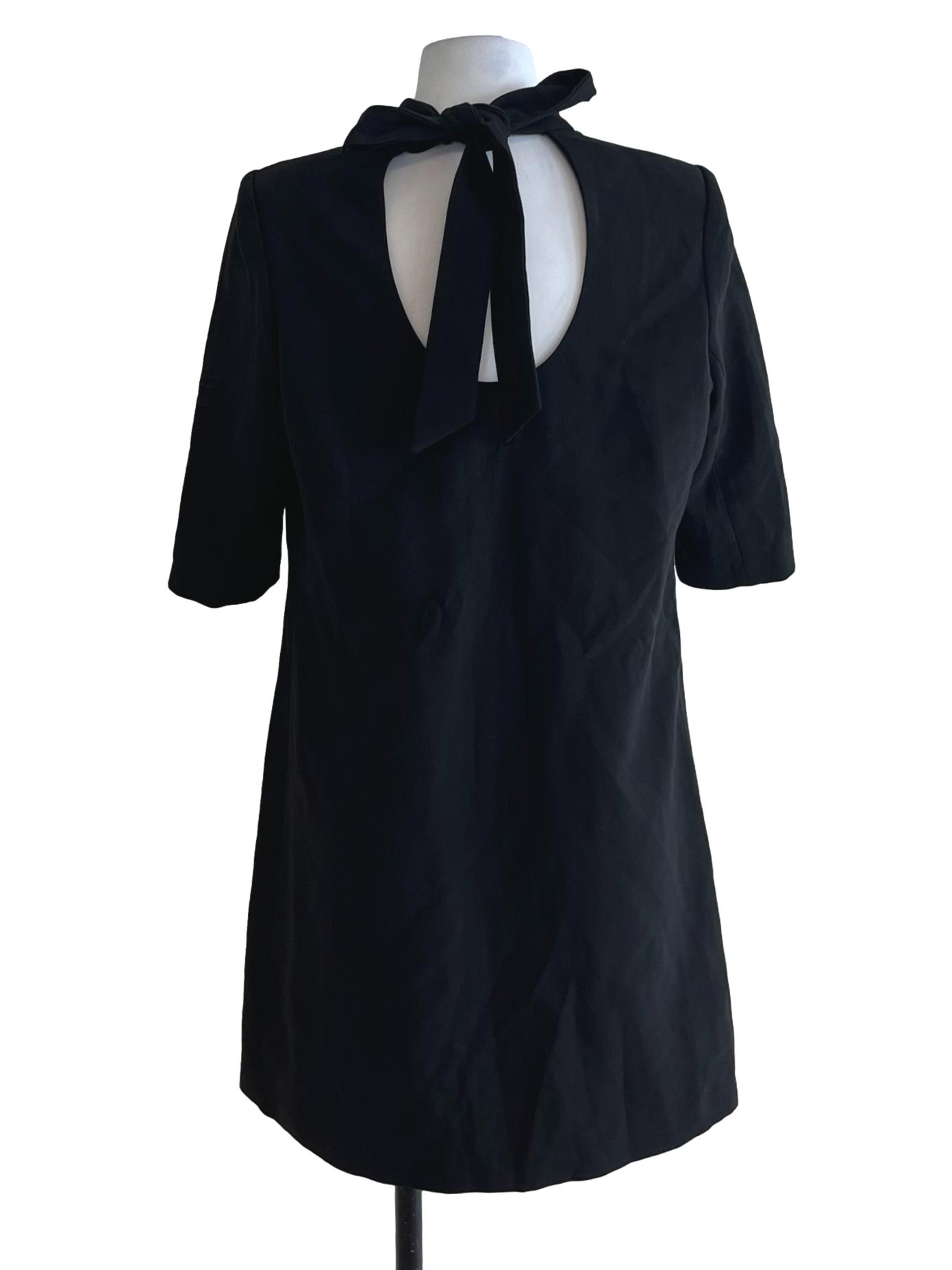 Black High Neckline Empire Dress