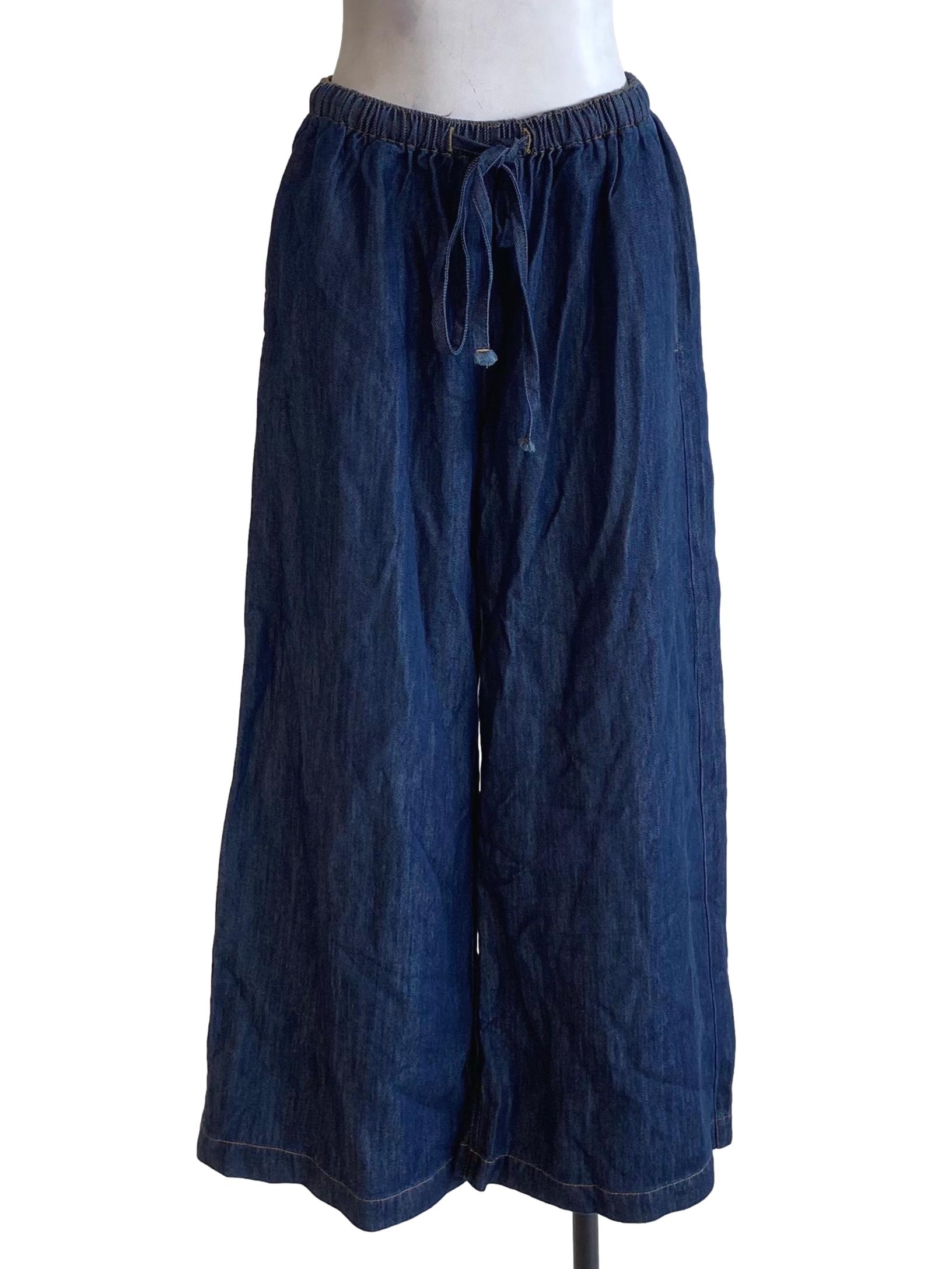 Deep Denim Blue Straight Pants
