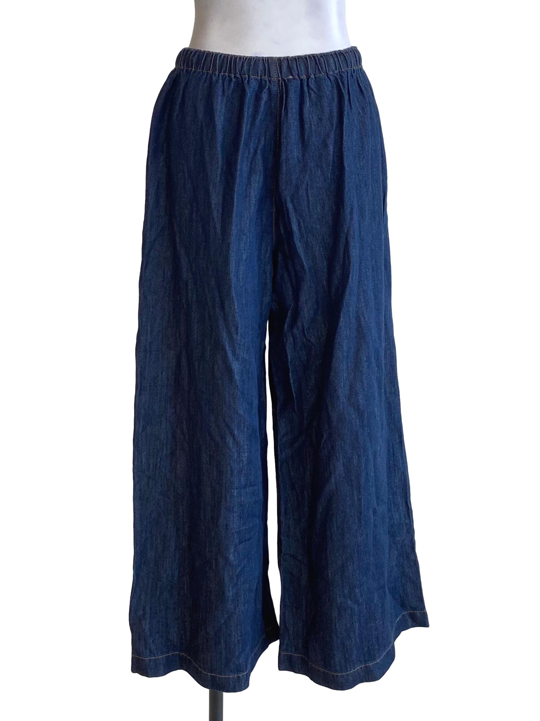 Deep Denim Blue Straight Pants