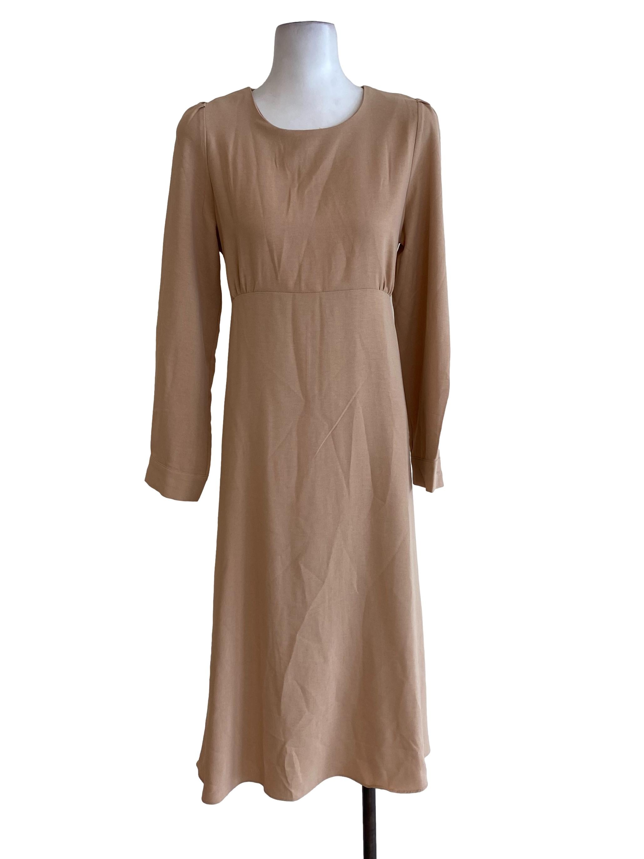 Sepia Empire Long Sleeve Dress