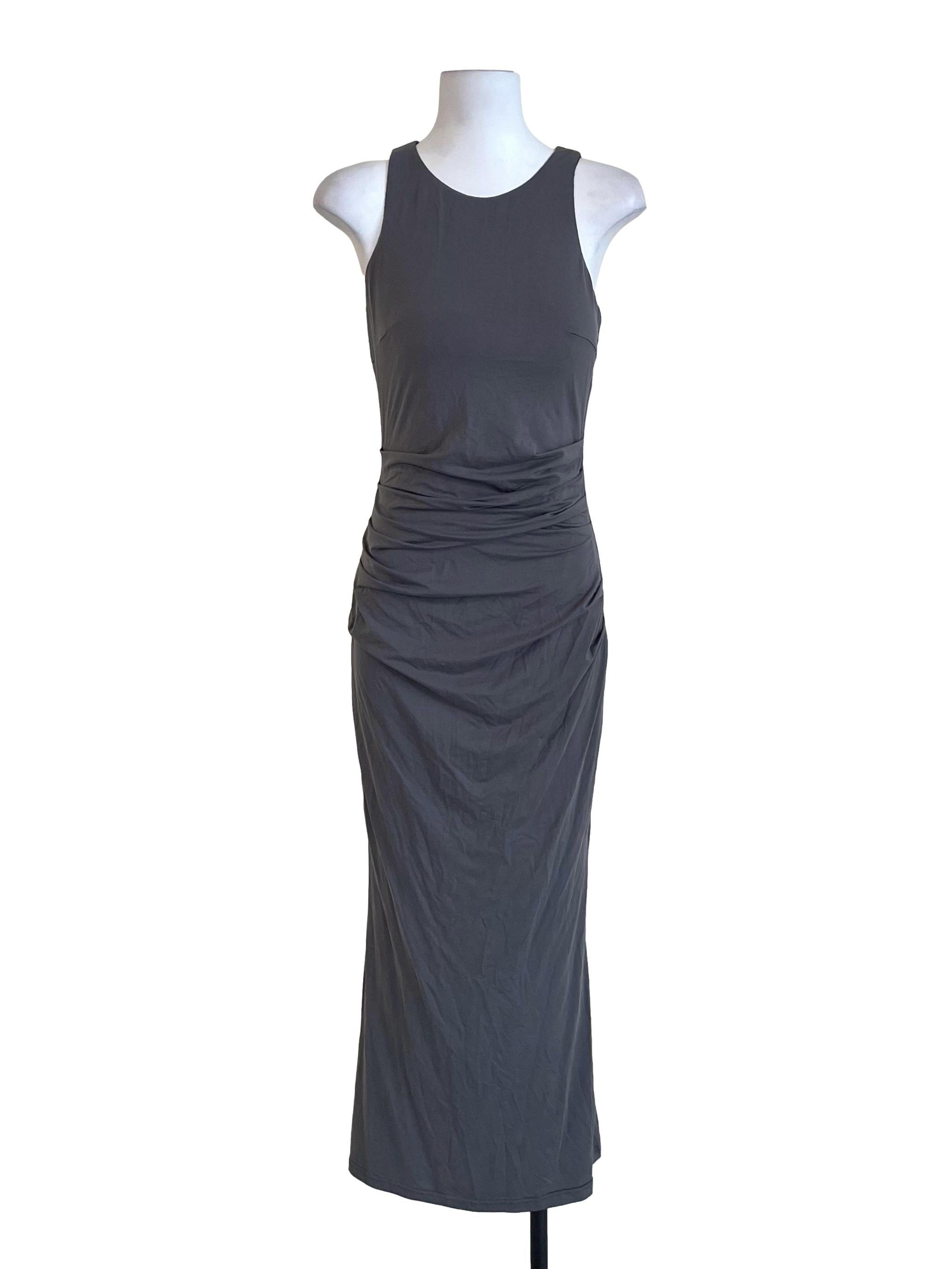 Ash Grey Draped Skinny Dress