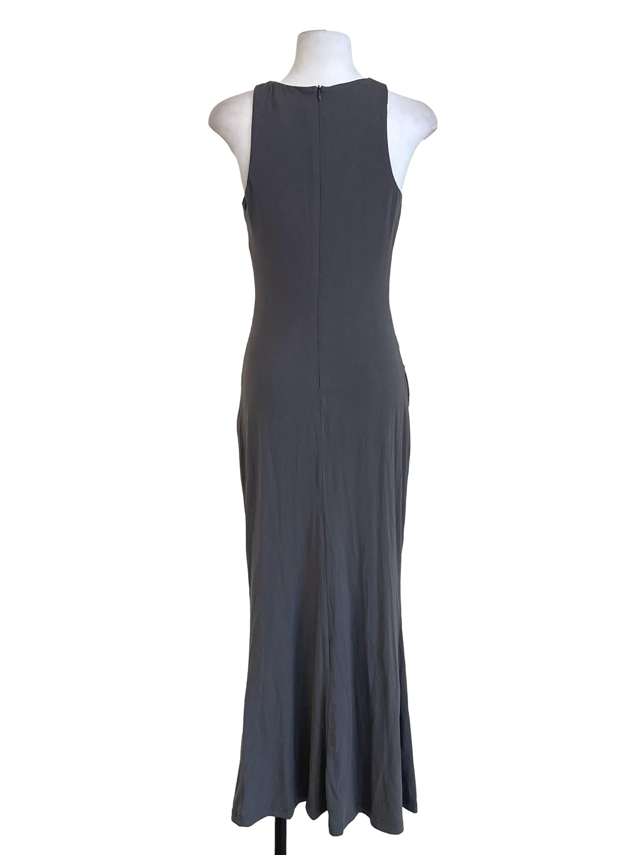 Ash Grey Draped Skinny Dress