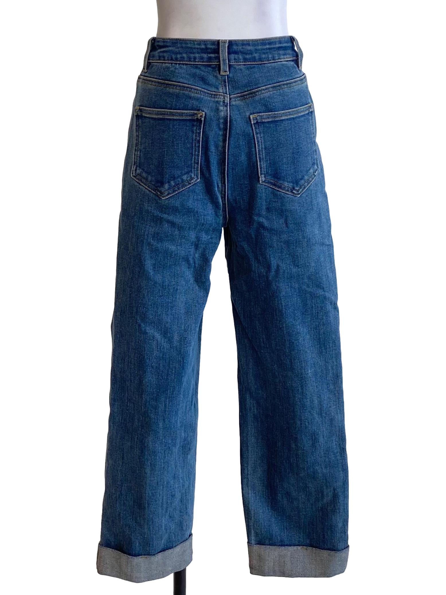 Denim Blue Flip Bottom Jeans