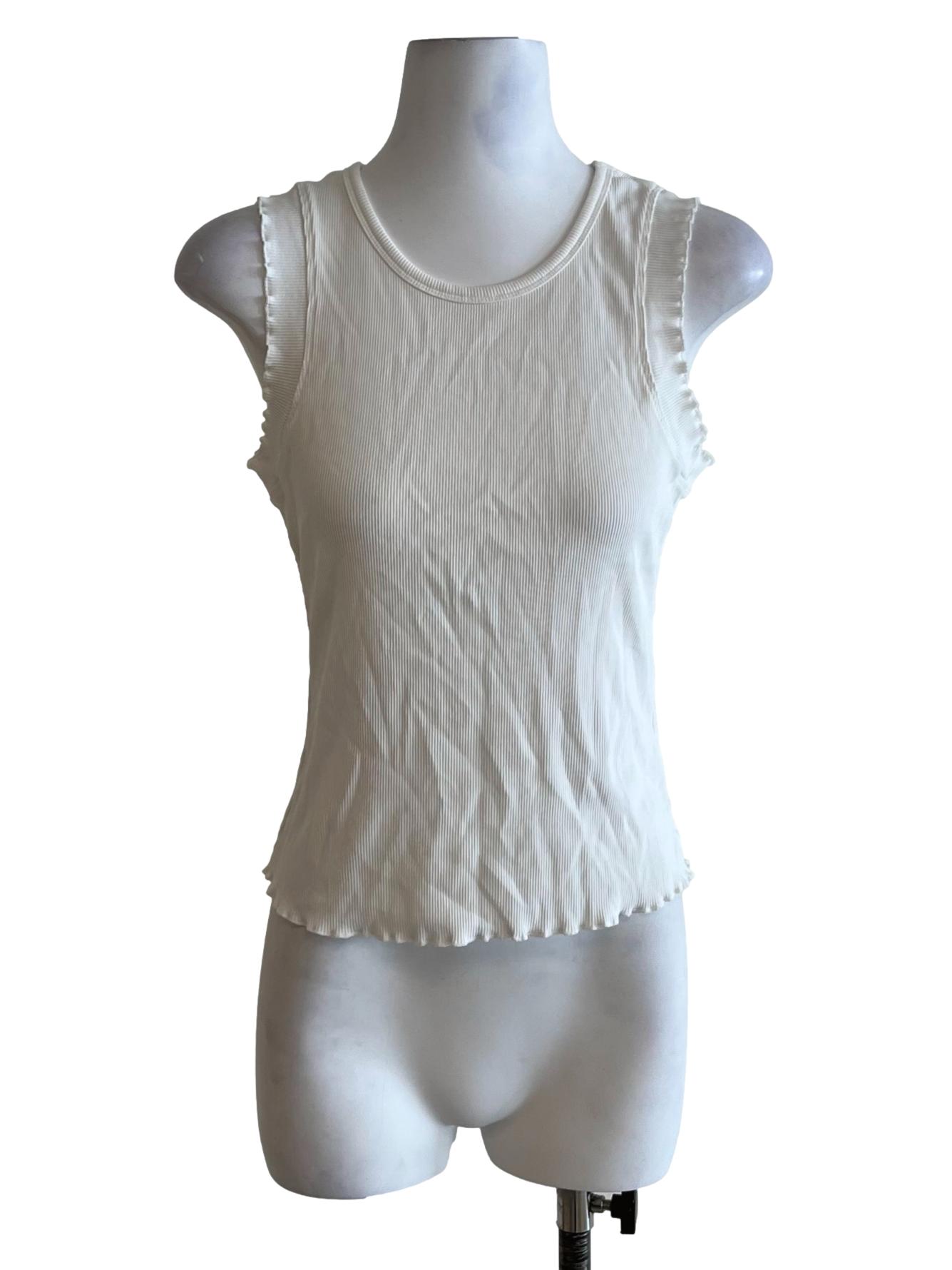 White V-Neckline Tank Top