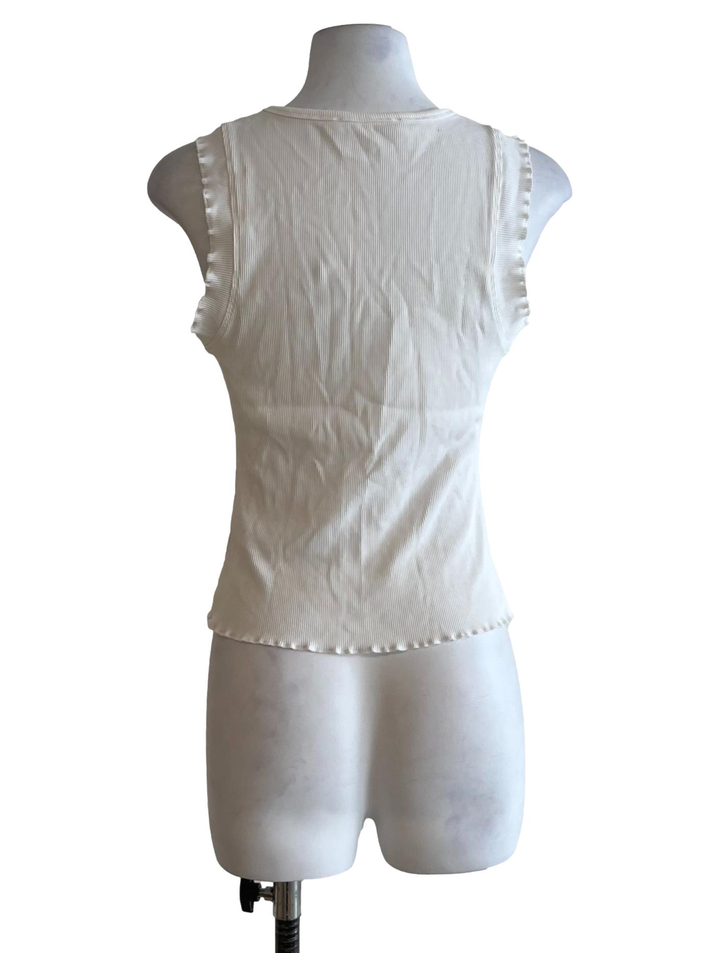 White V-Neckline Tank Top