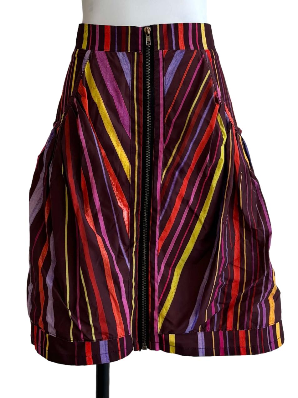Sangria Purple Colourful Stripe Skirt