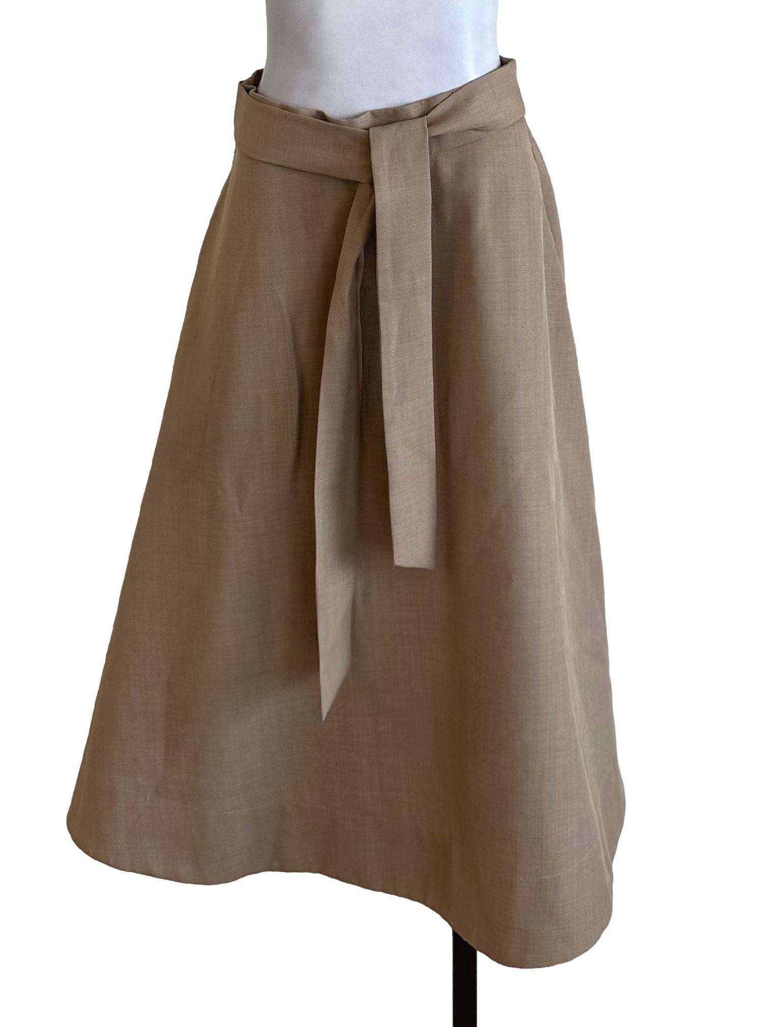 Khaki Brown A Line Skirt LB