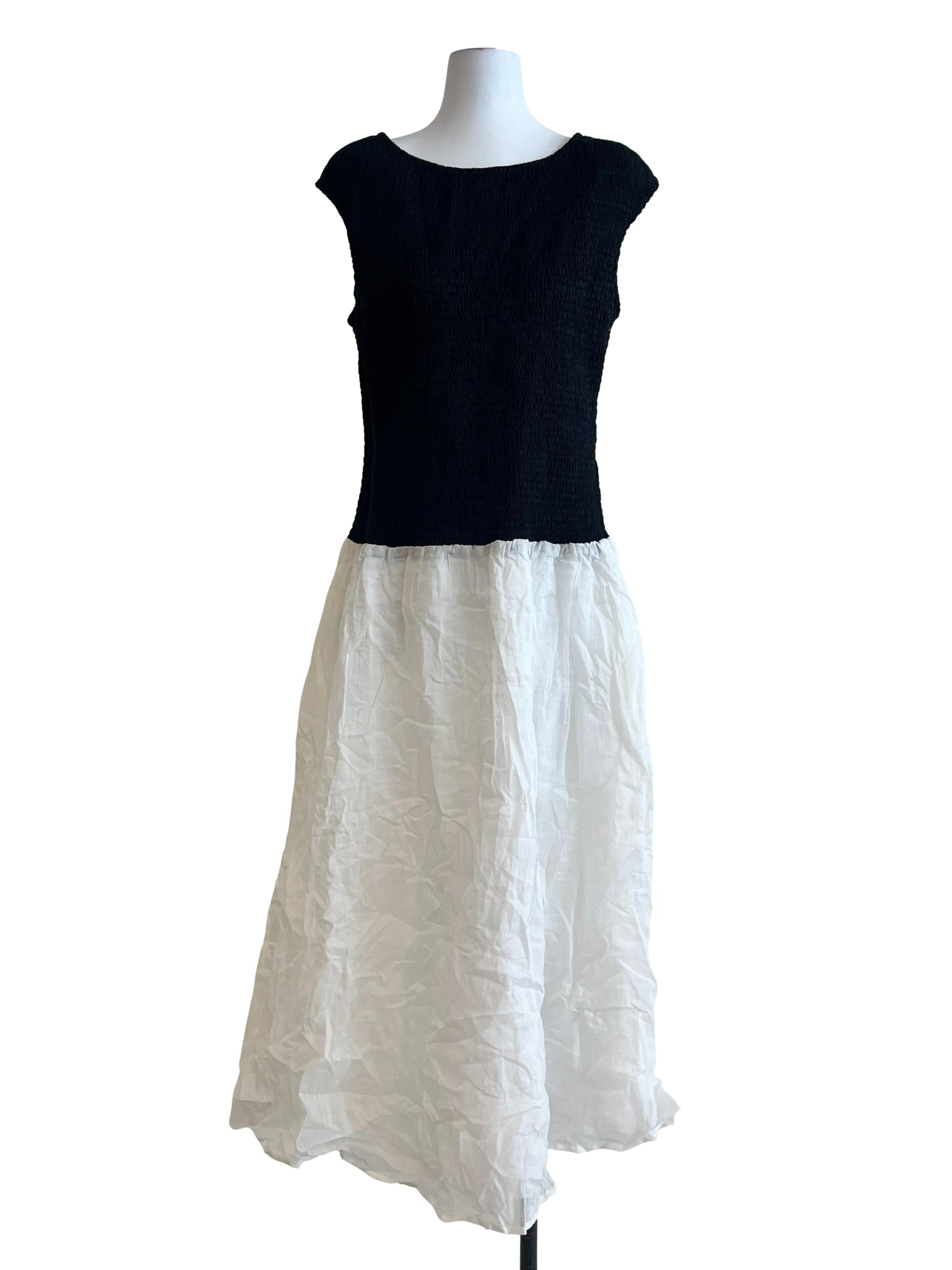 Ink Black Drop Waist Sleeveless Dress CM
