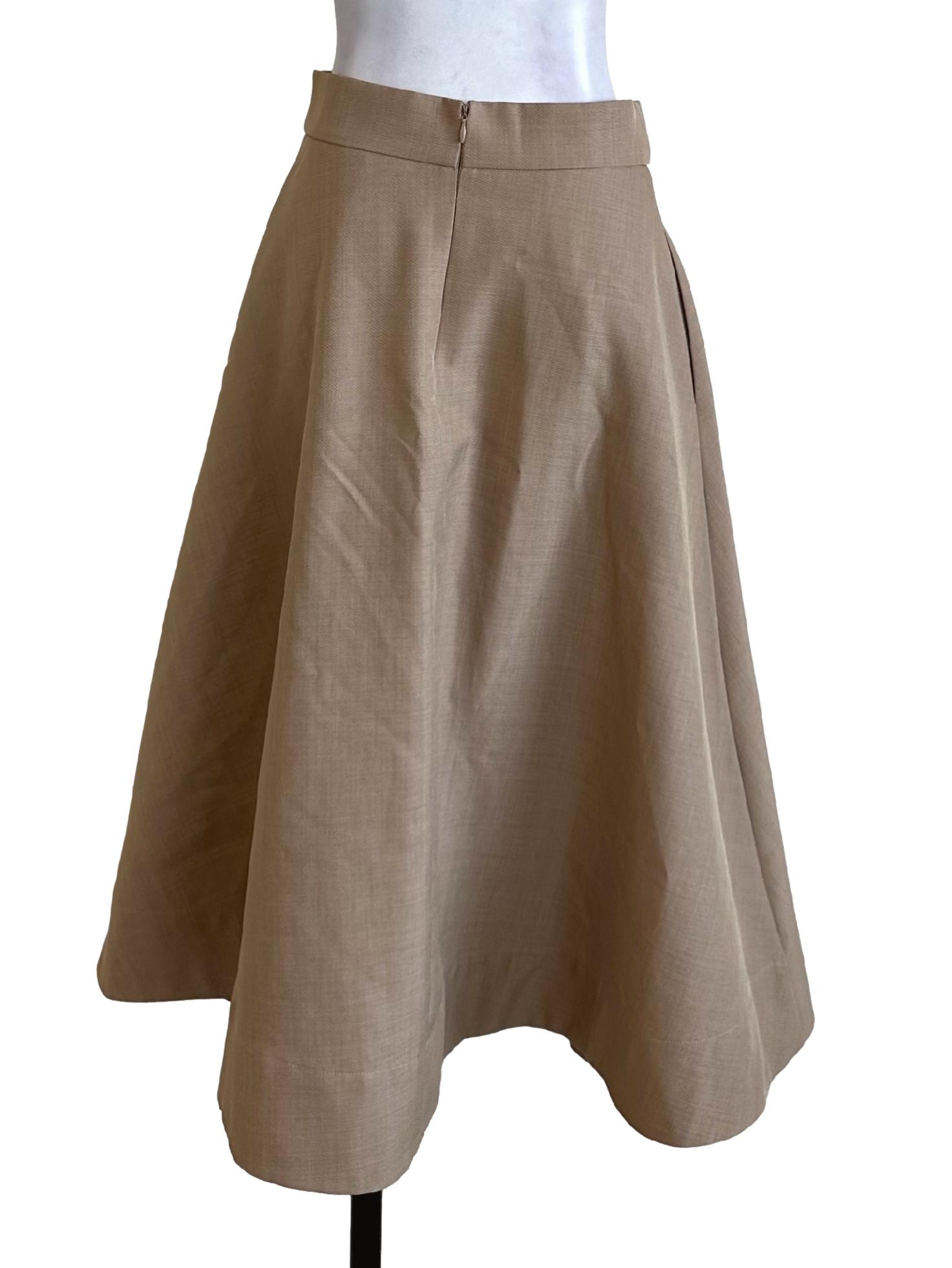 Khaki Brown A Line Skirt LB