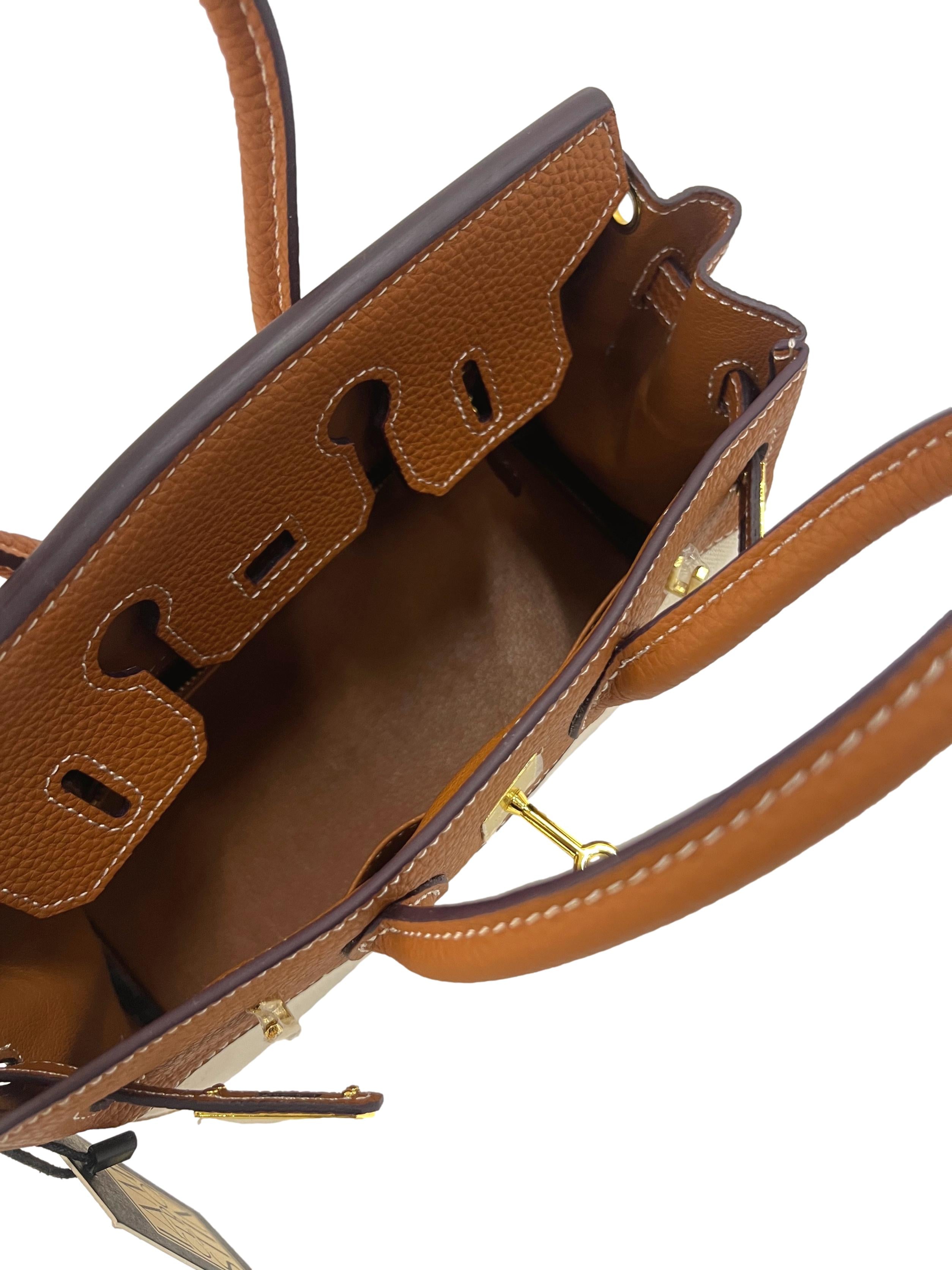 Brown Canvas Leather Satchel