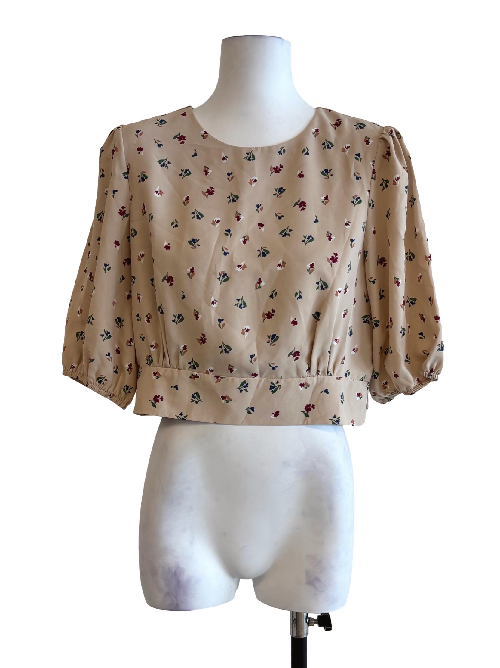 Almond Beige Printed Blouse