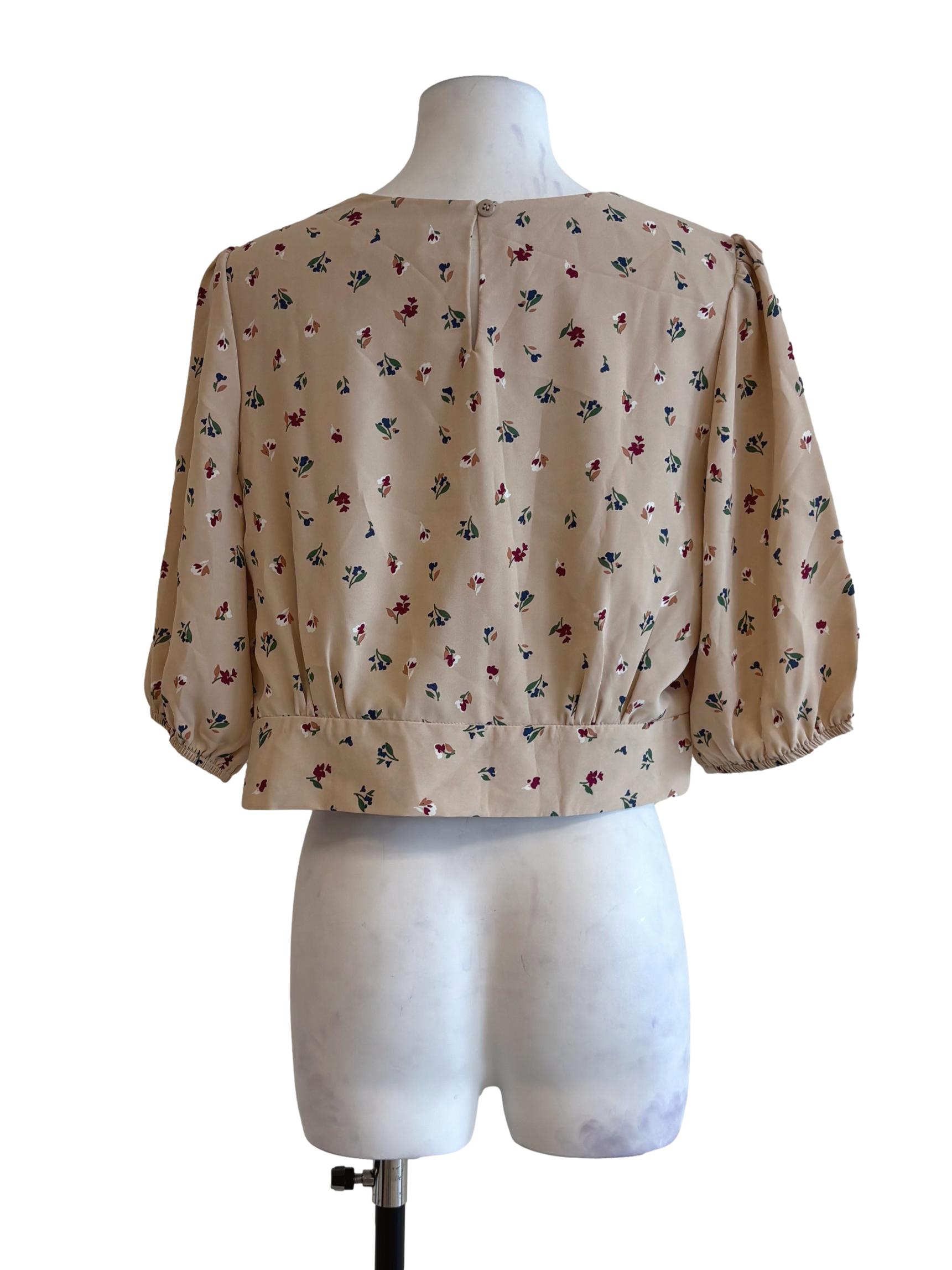 Almond Beige Printed Blouse
