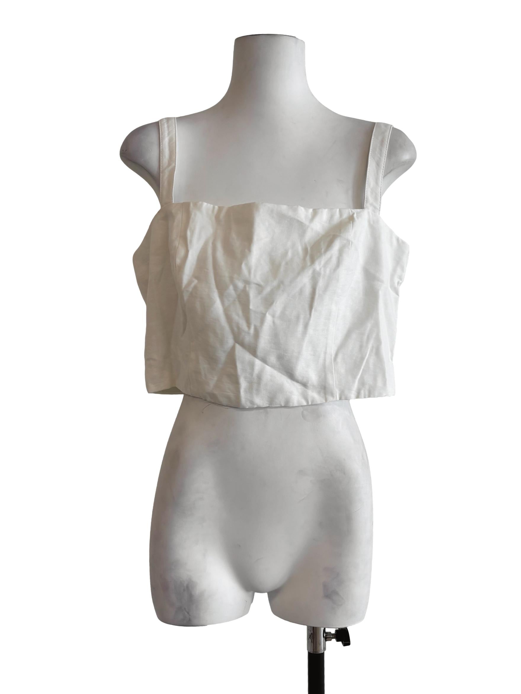 Daisy White Cropped Camisole