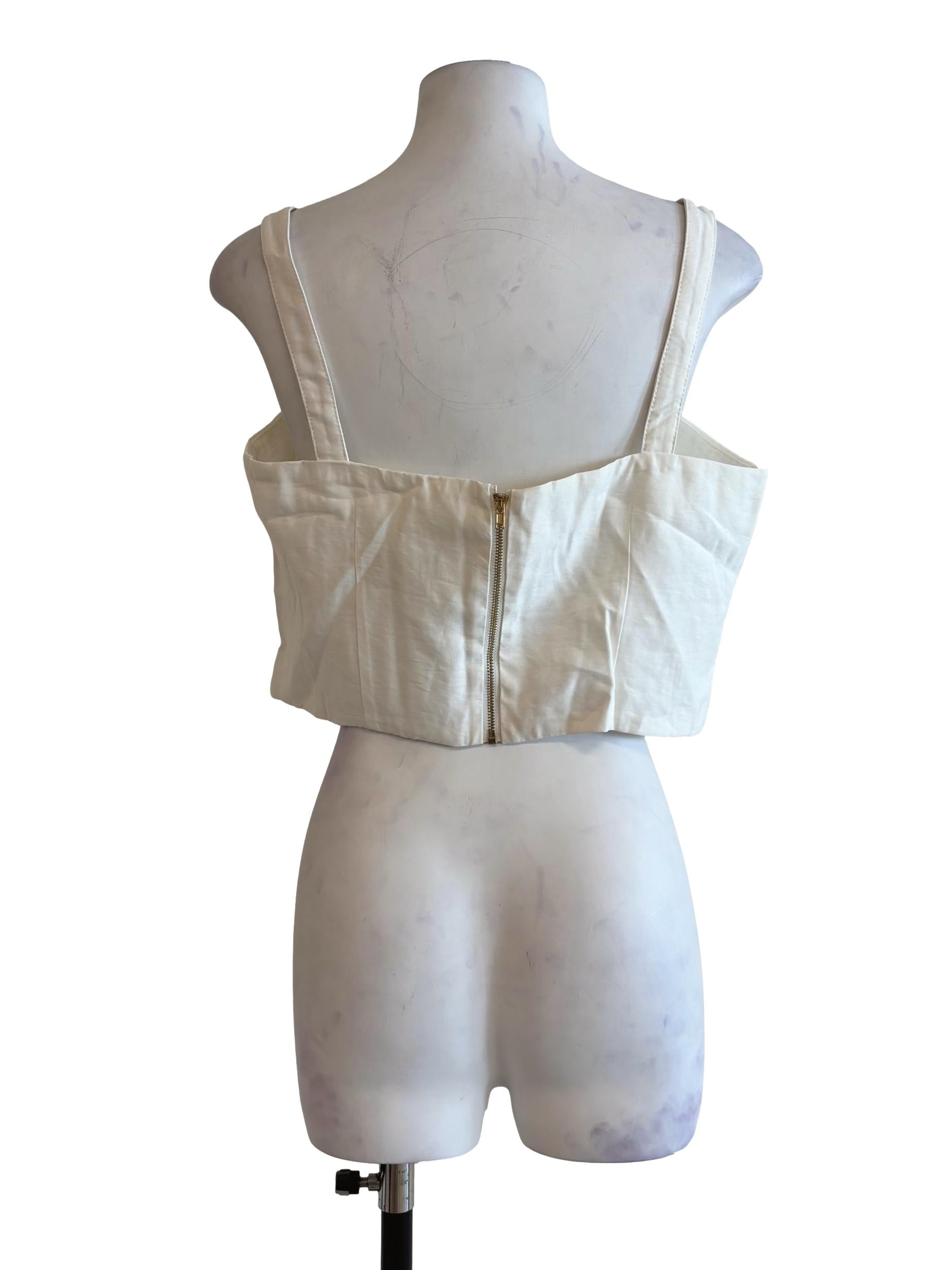 Daisy White Cropped Camisole
