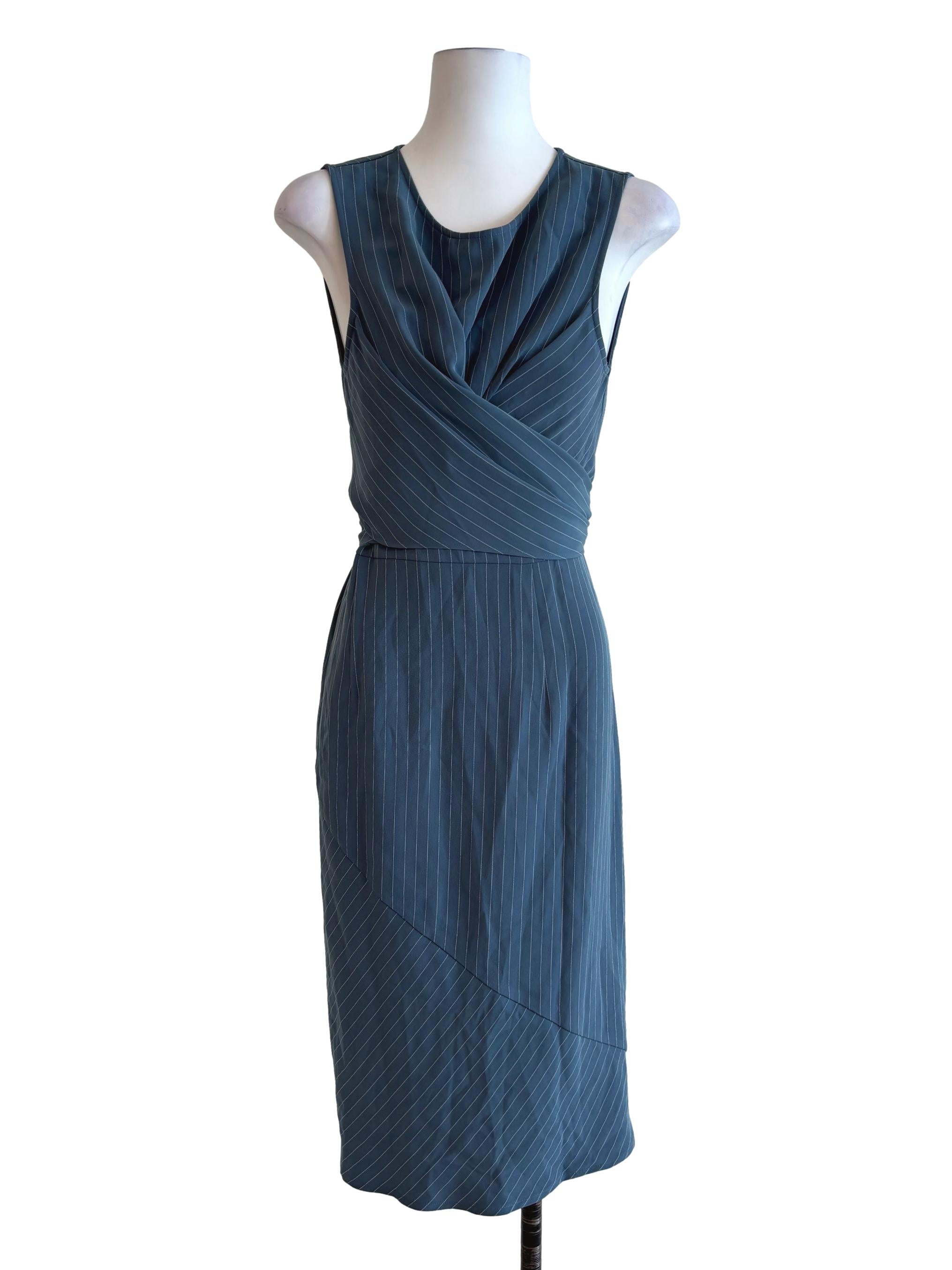 Stone Blue Striped Sheath Dress LB