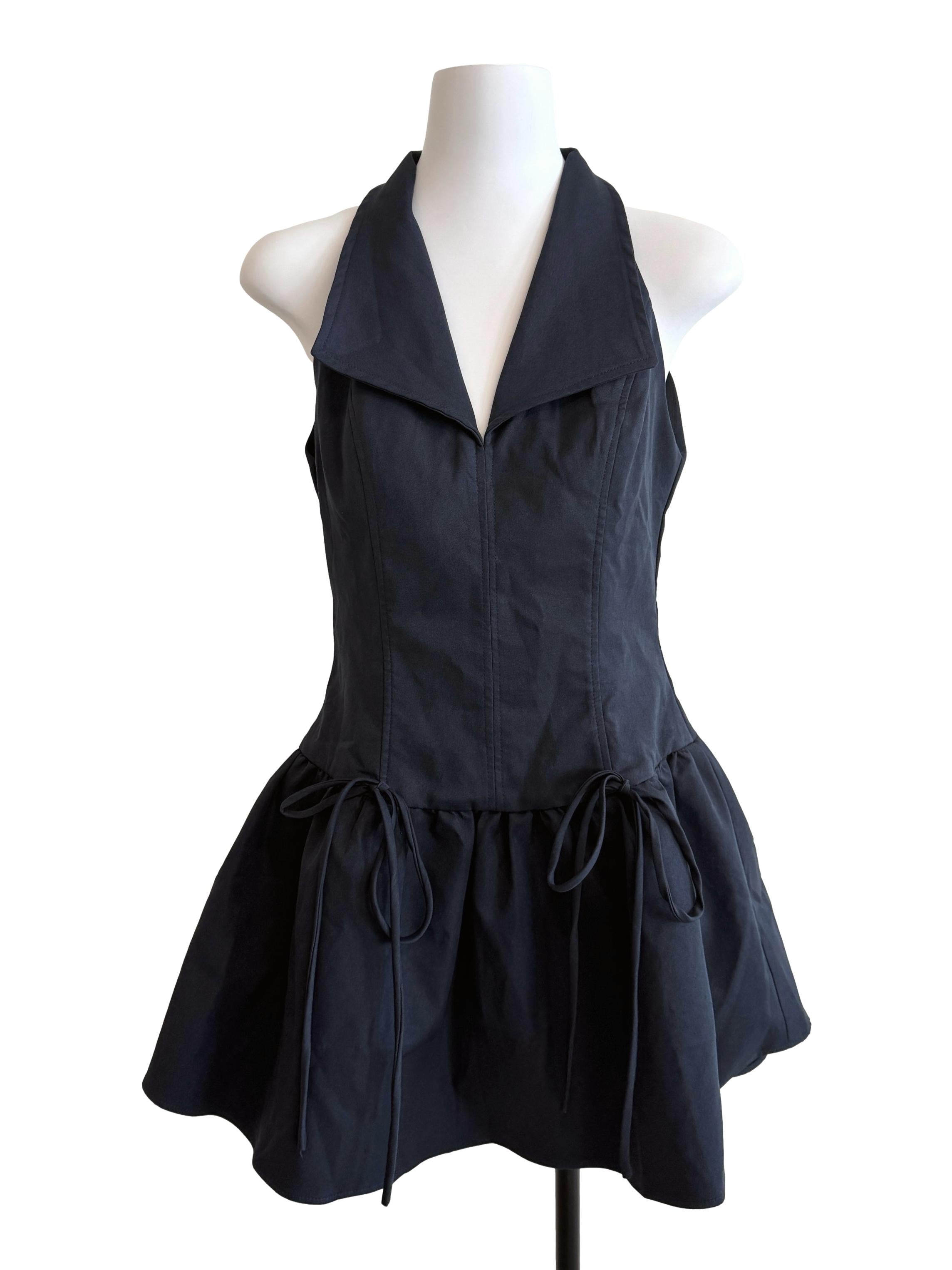 Navy Blue Drop Waist Dress