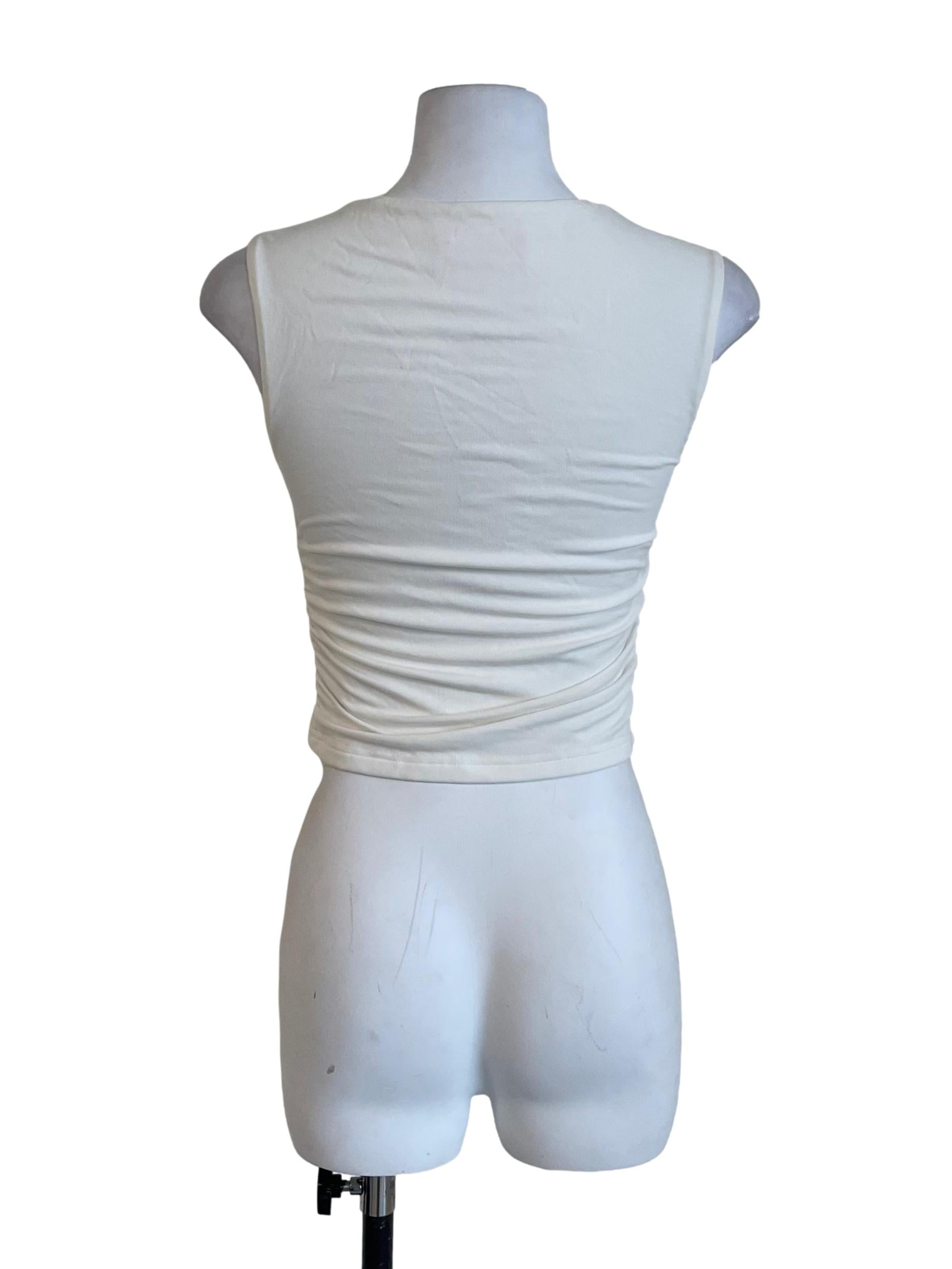 White Draped Queen Anne Top