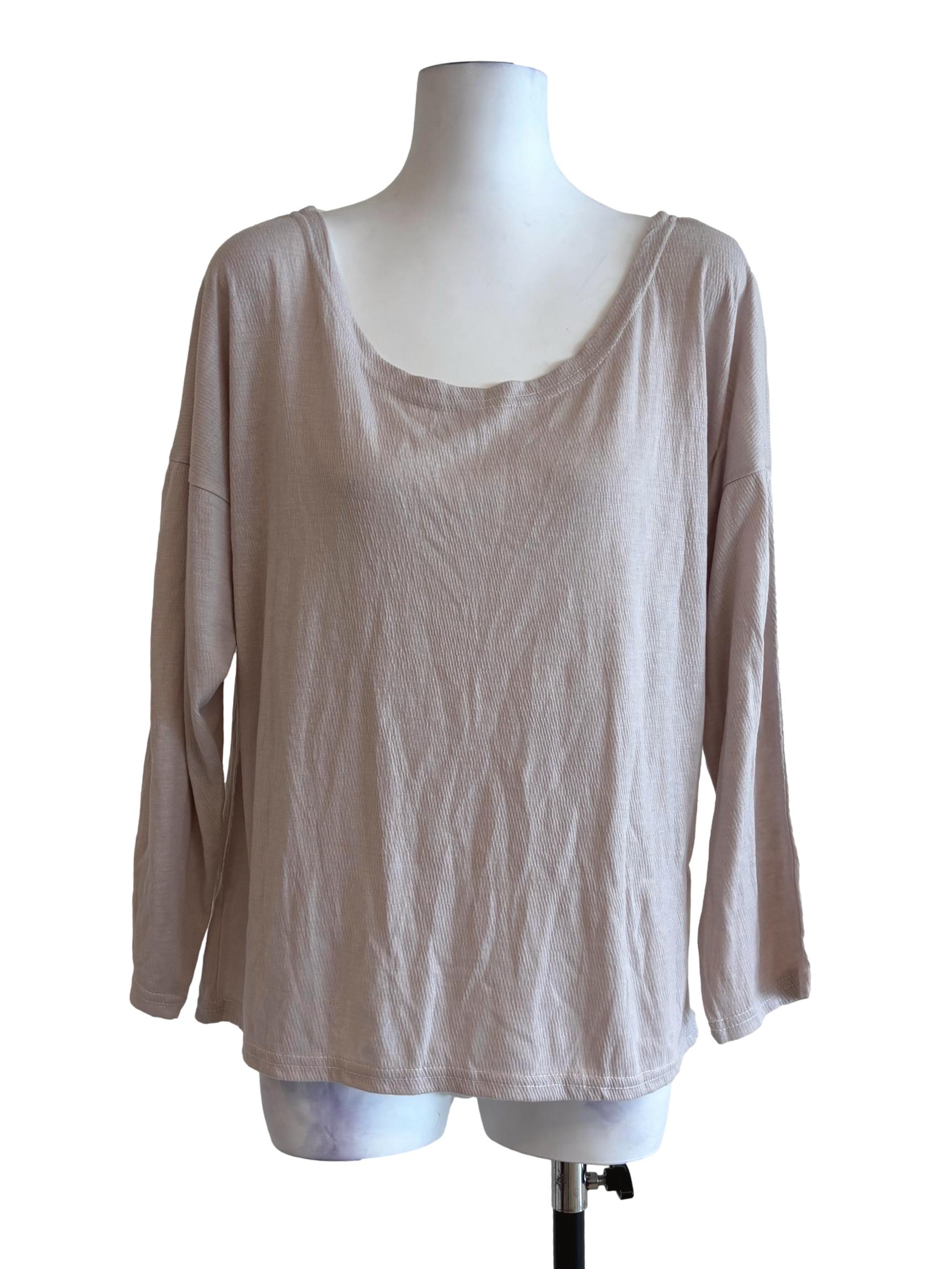 Linen White Scoop Neck Shirt