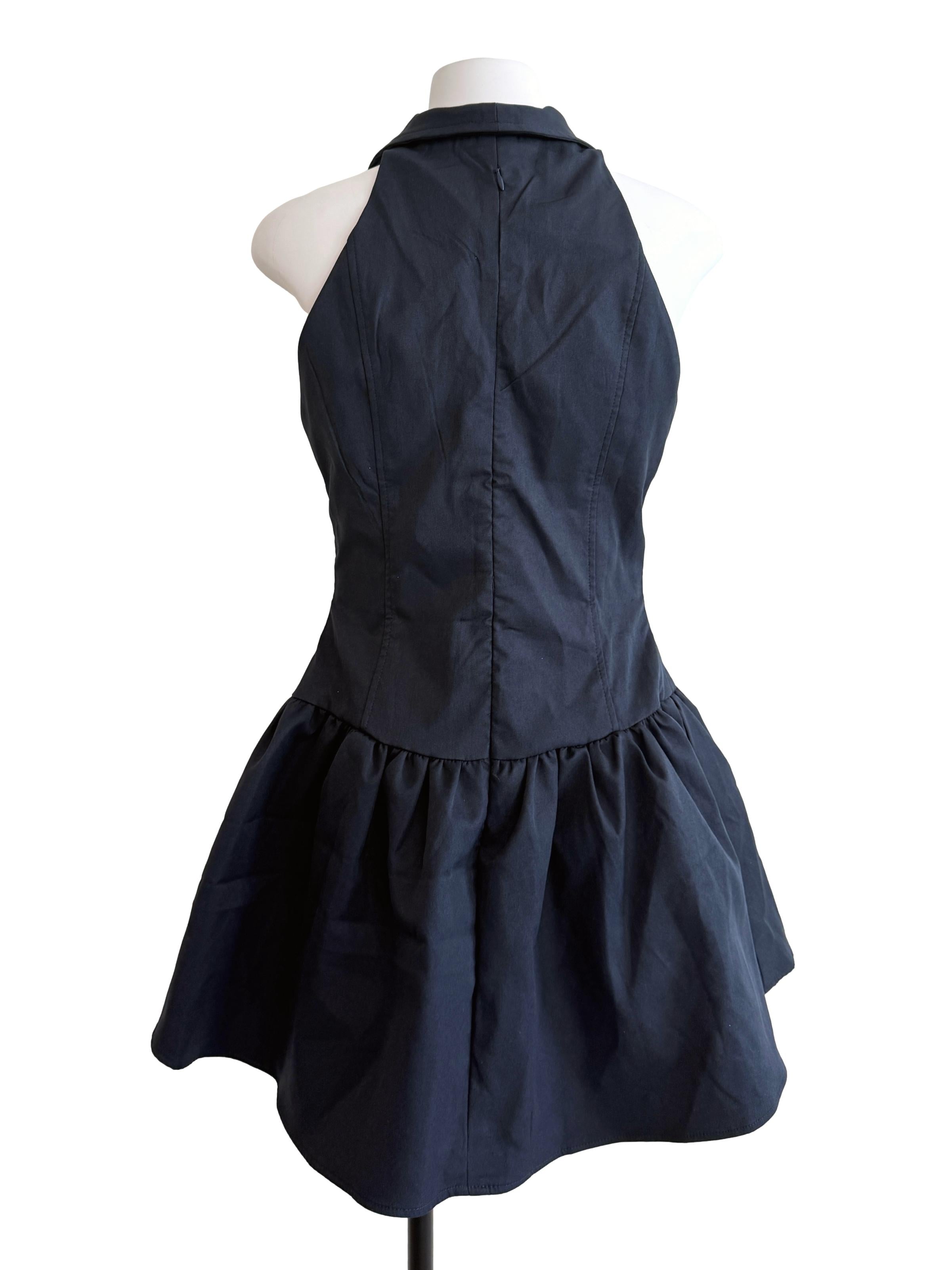 Navy Blue Drop Waist Dress