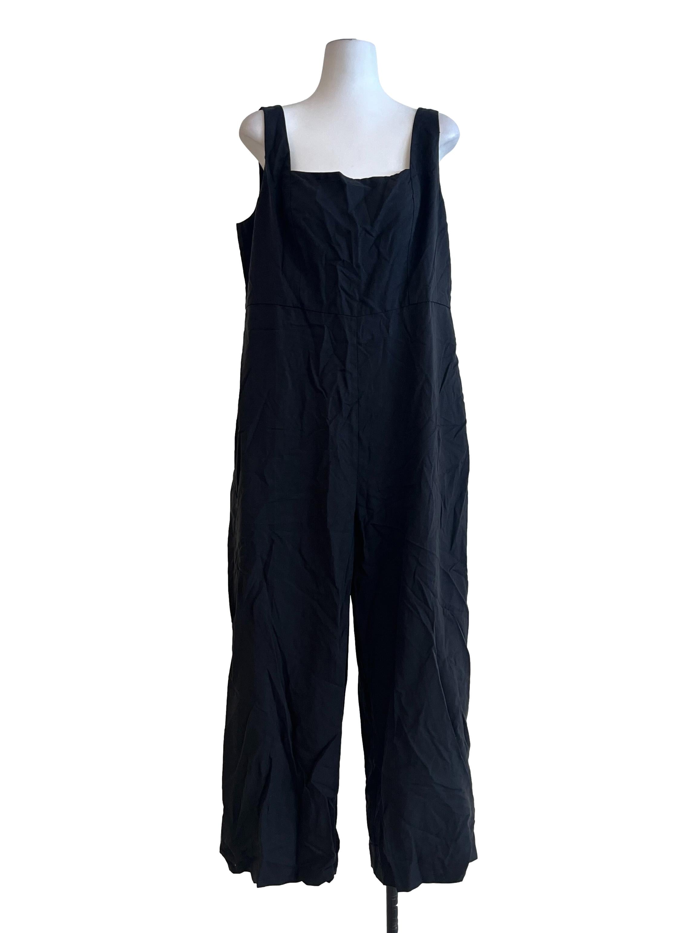 Black Square-Neck Jumpsuit OSN