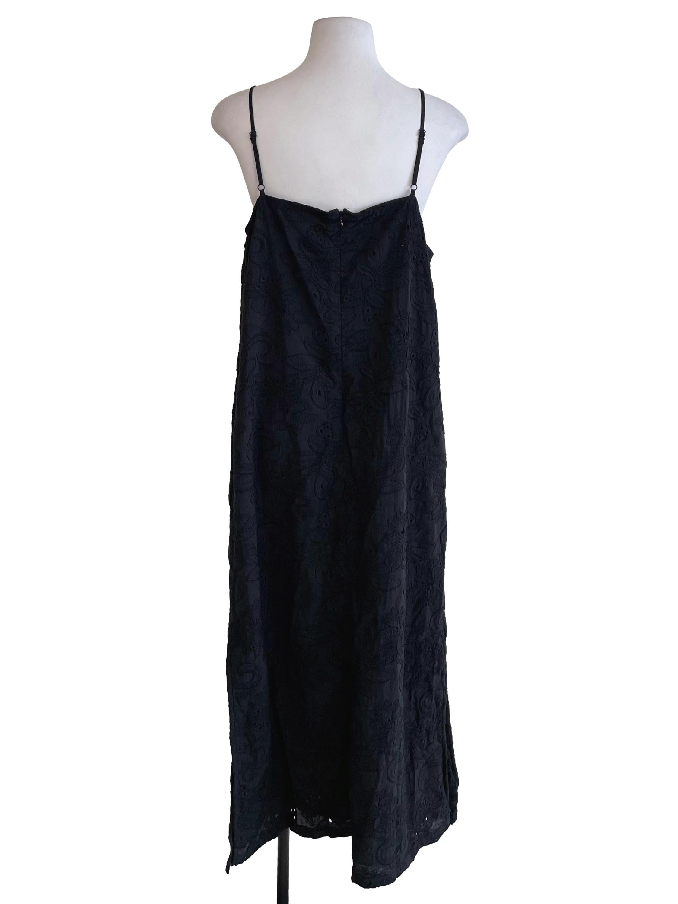 Black Floral Eyelets Cami Dress