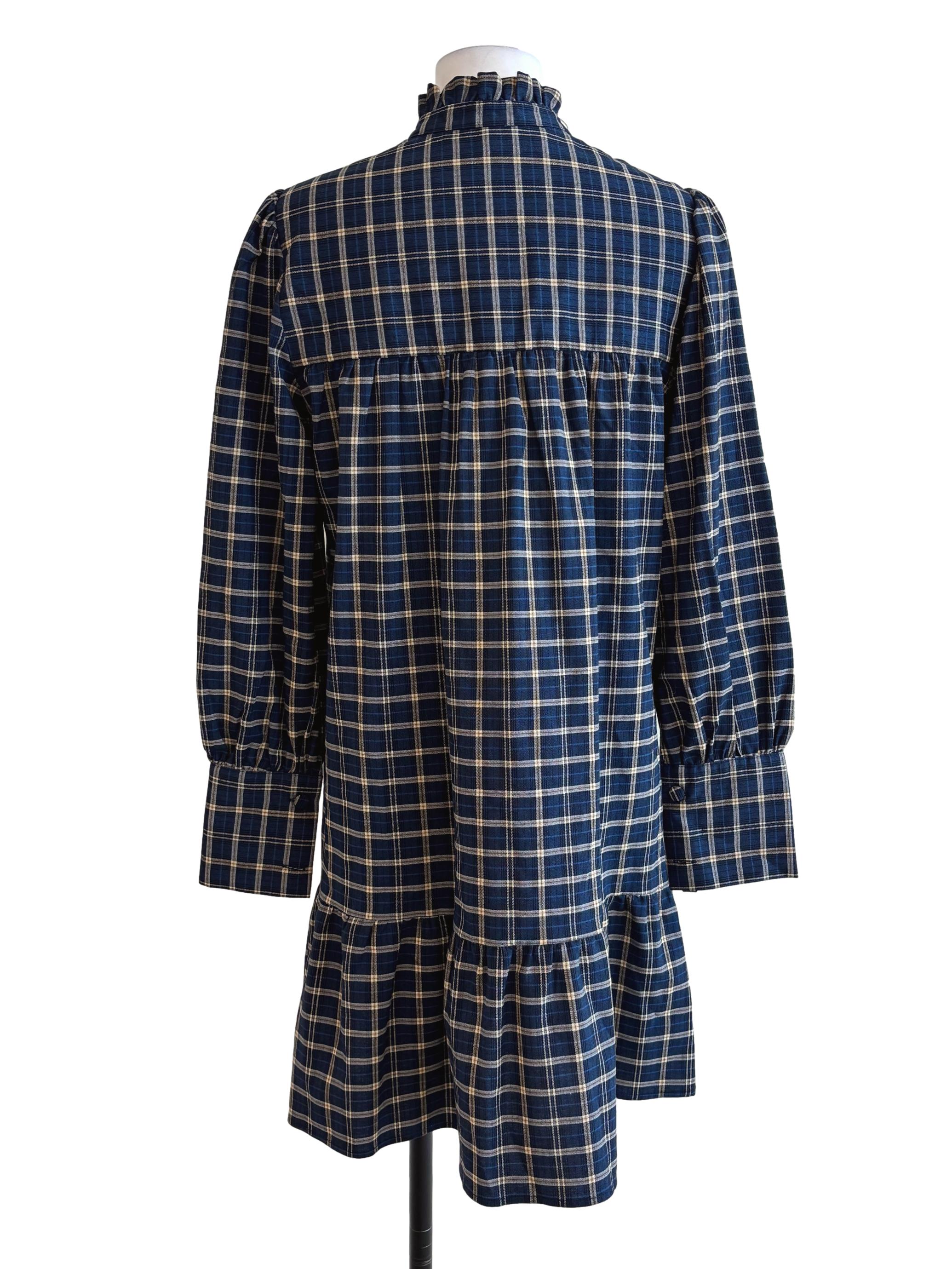 Spruce Blue Plaid Shirt Dress