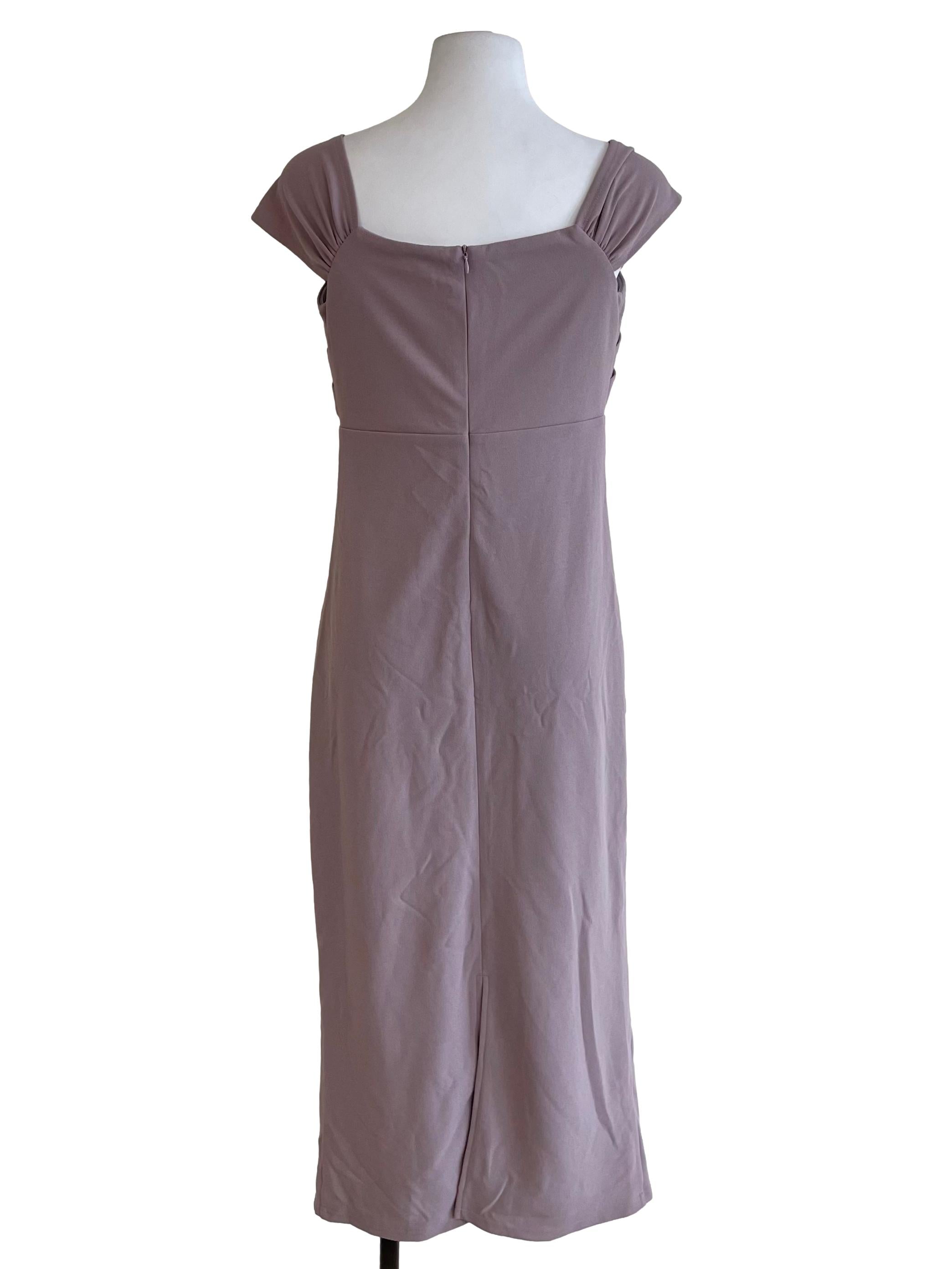 Mauve Purple Drape Bodycon Dress
