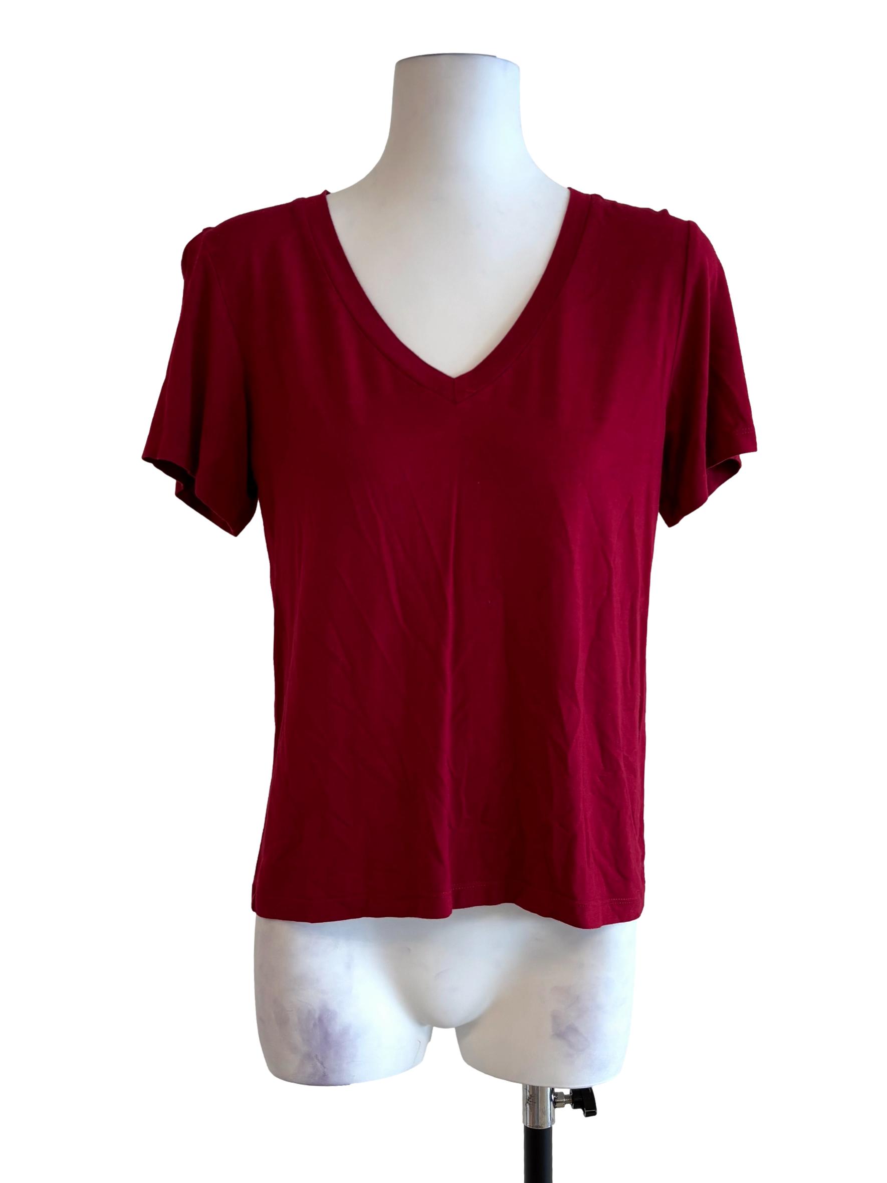 Cherry Red V-Neck T-Shirt LB