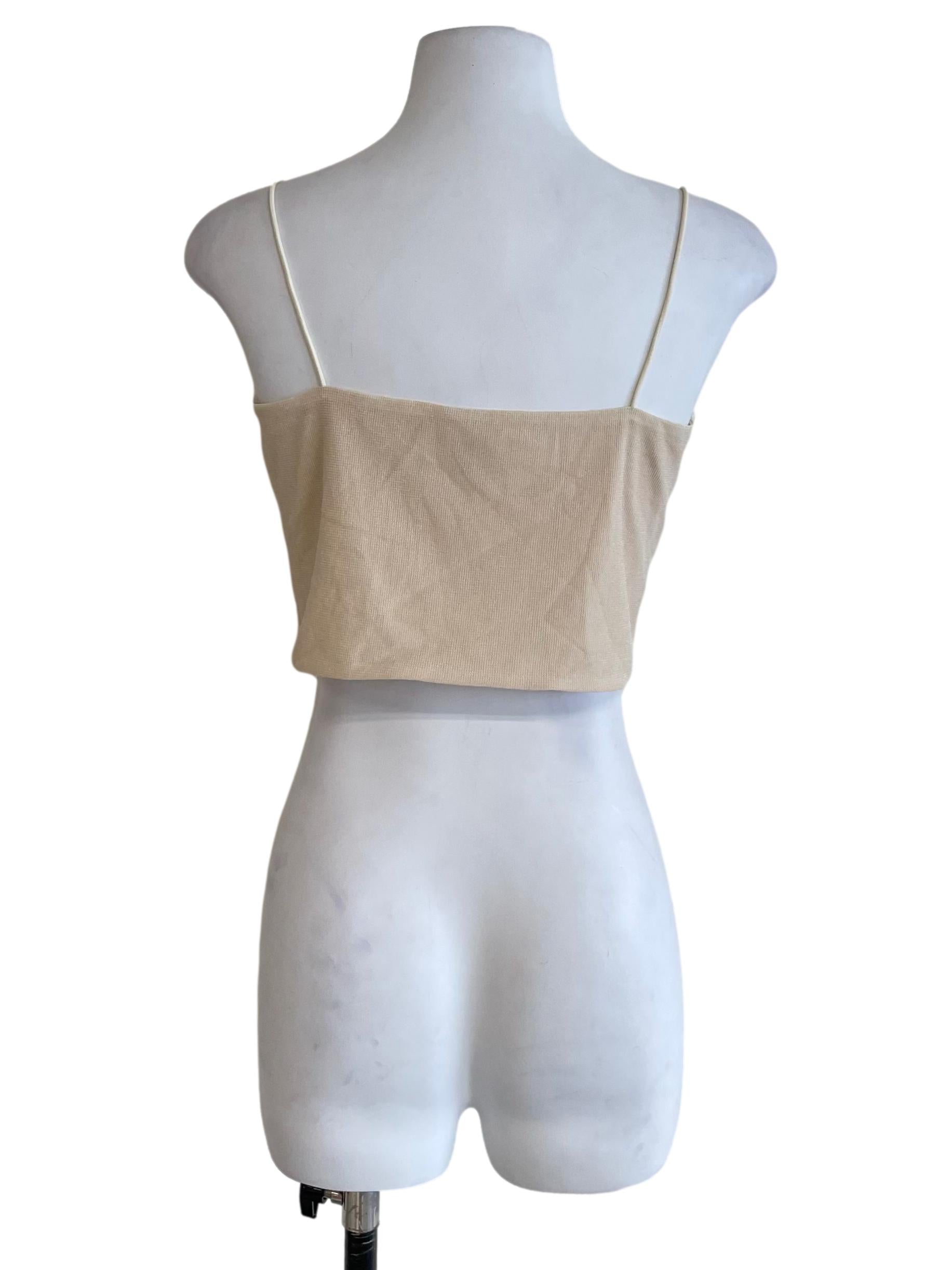 Cream White Glittery Tube Top