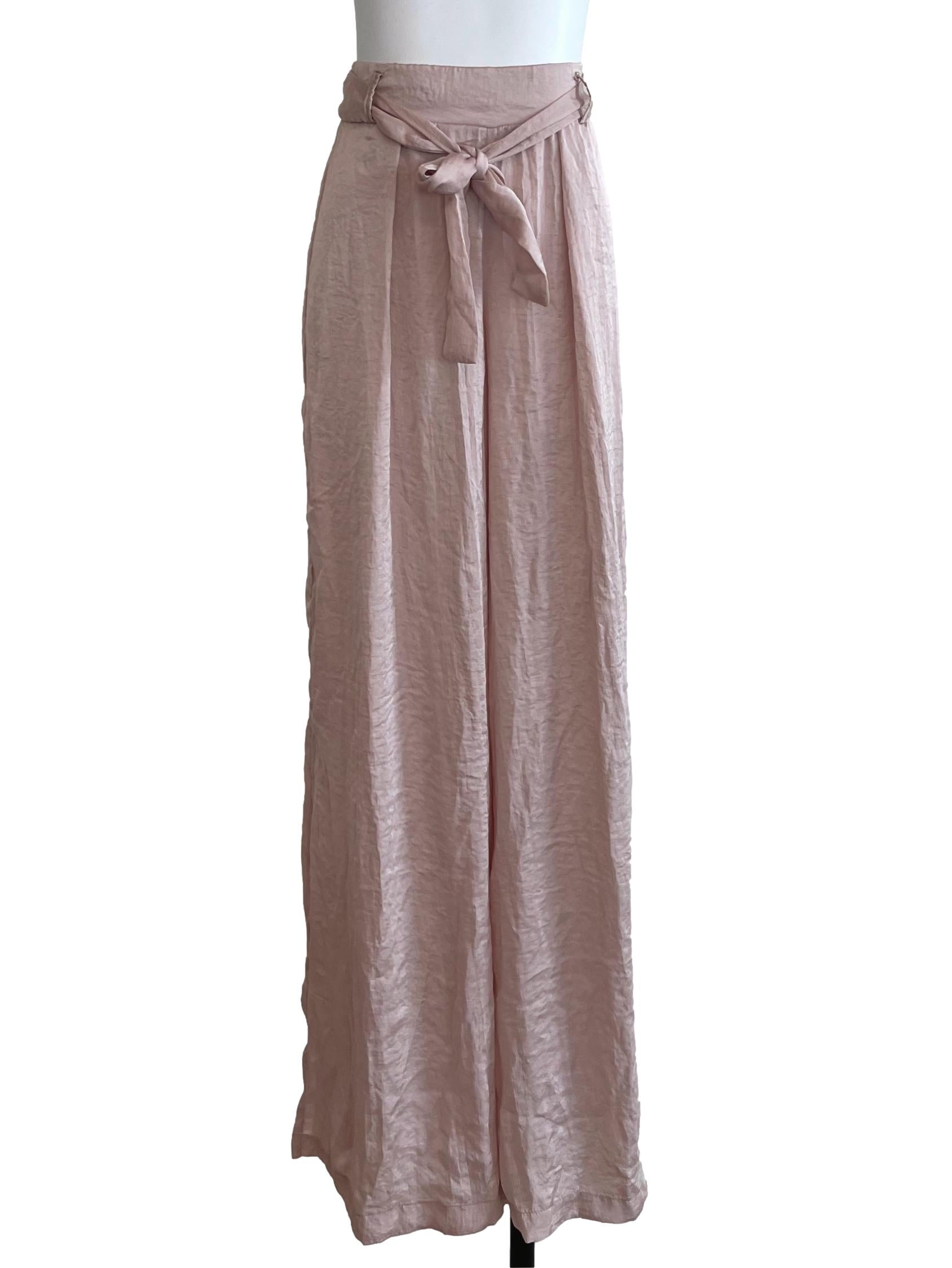 Bershka Peach Satin Pants | REFASH