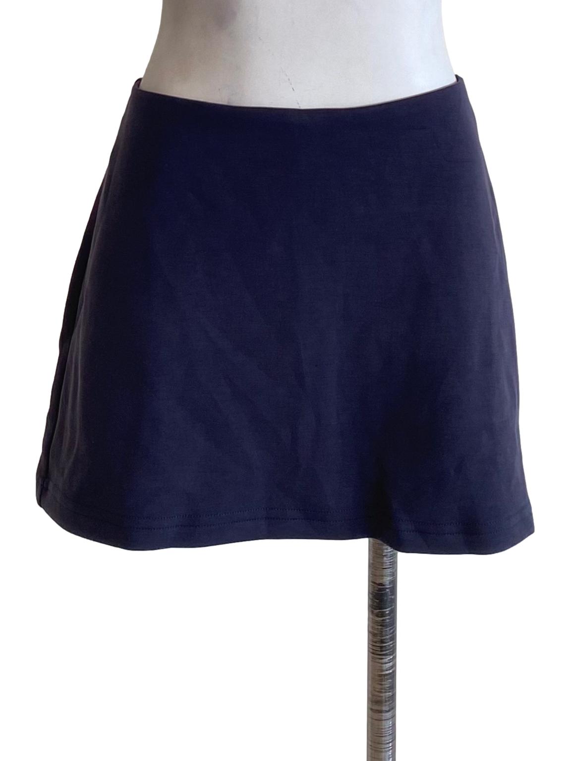 Dark Navy Blue Plain Mini Skirt