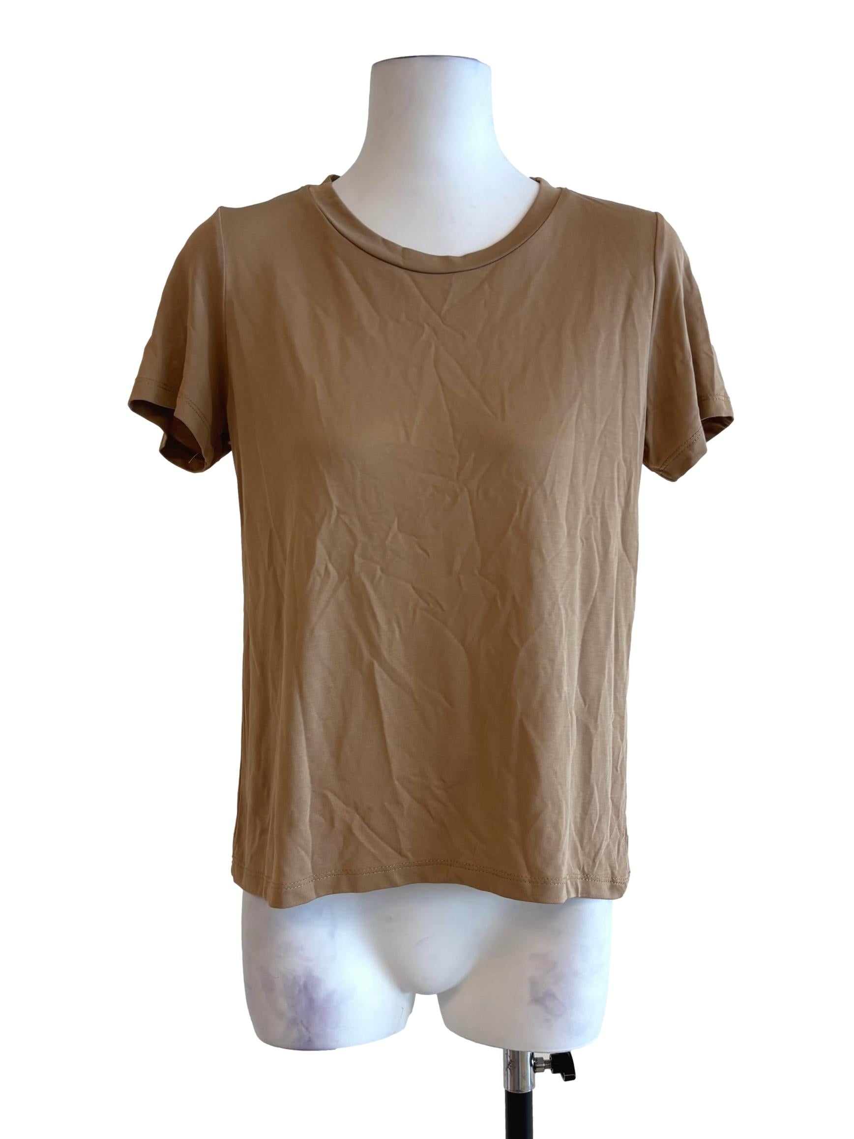 Buff Brown Round Neck T-Shirt TEM