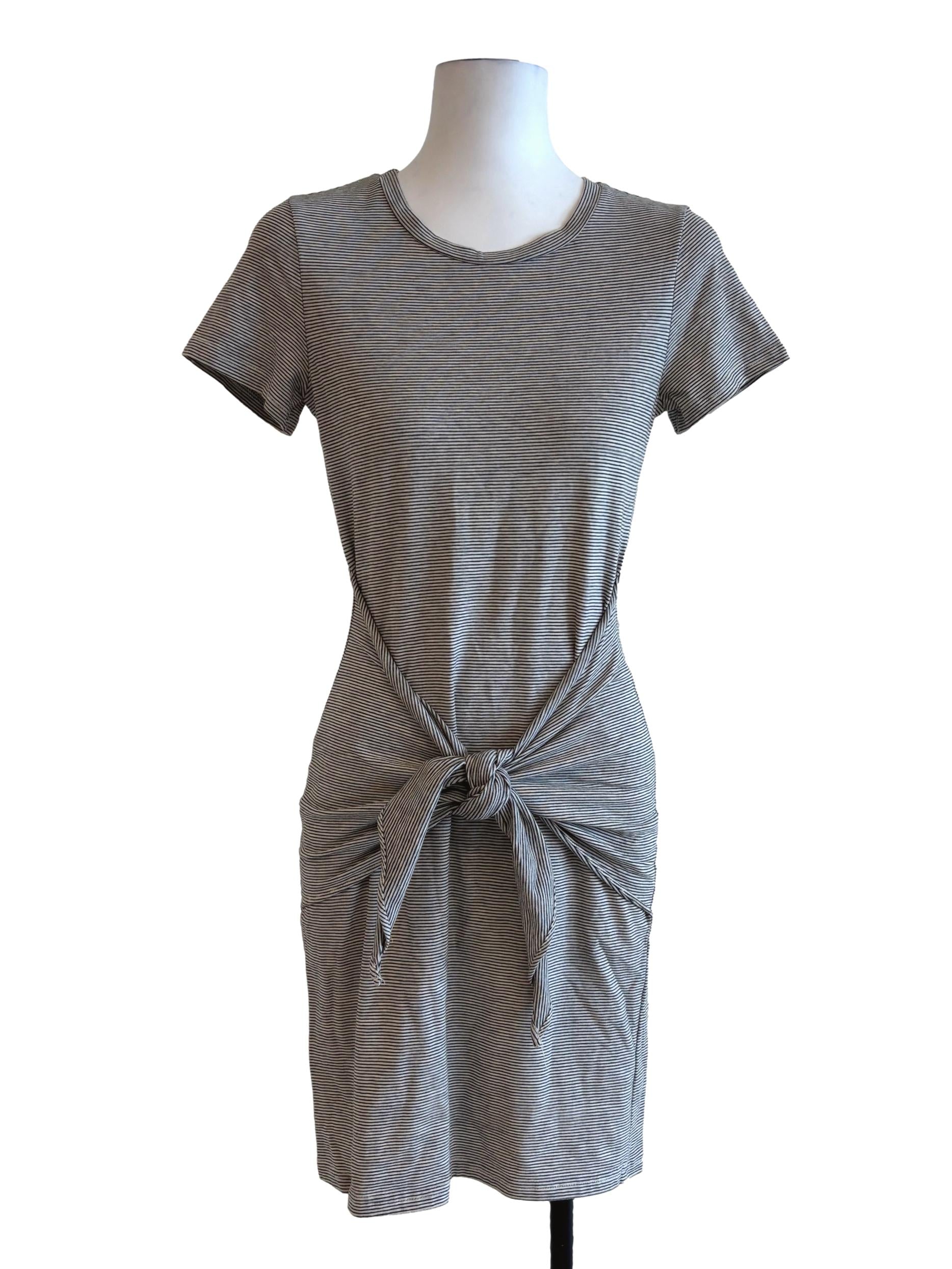 Cotton White Striped Bodycon Dress TEM