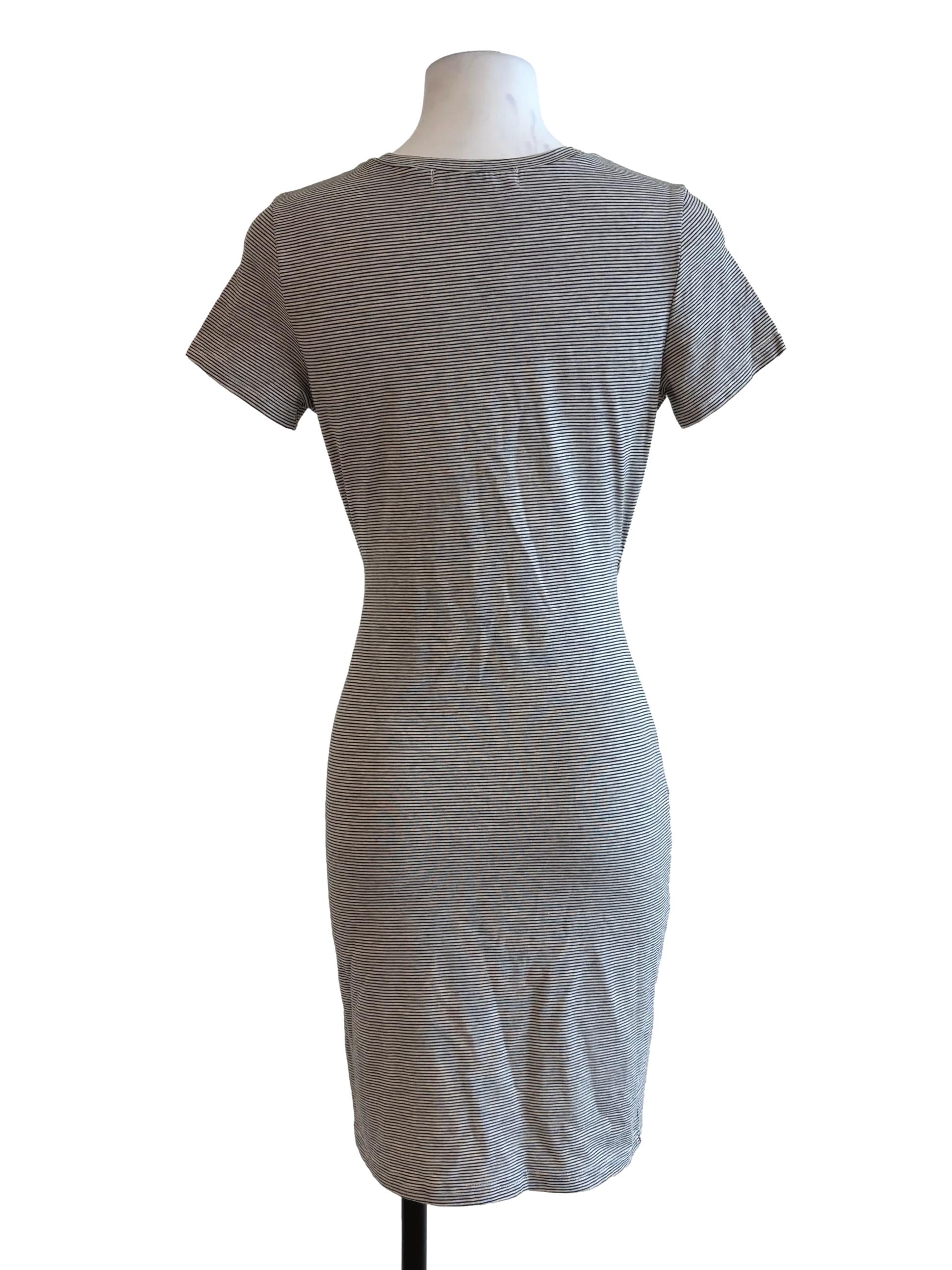Cotton White Striped Bodycon Dress TEM