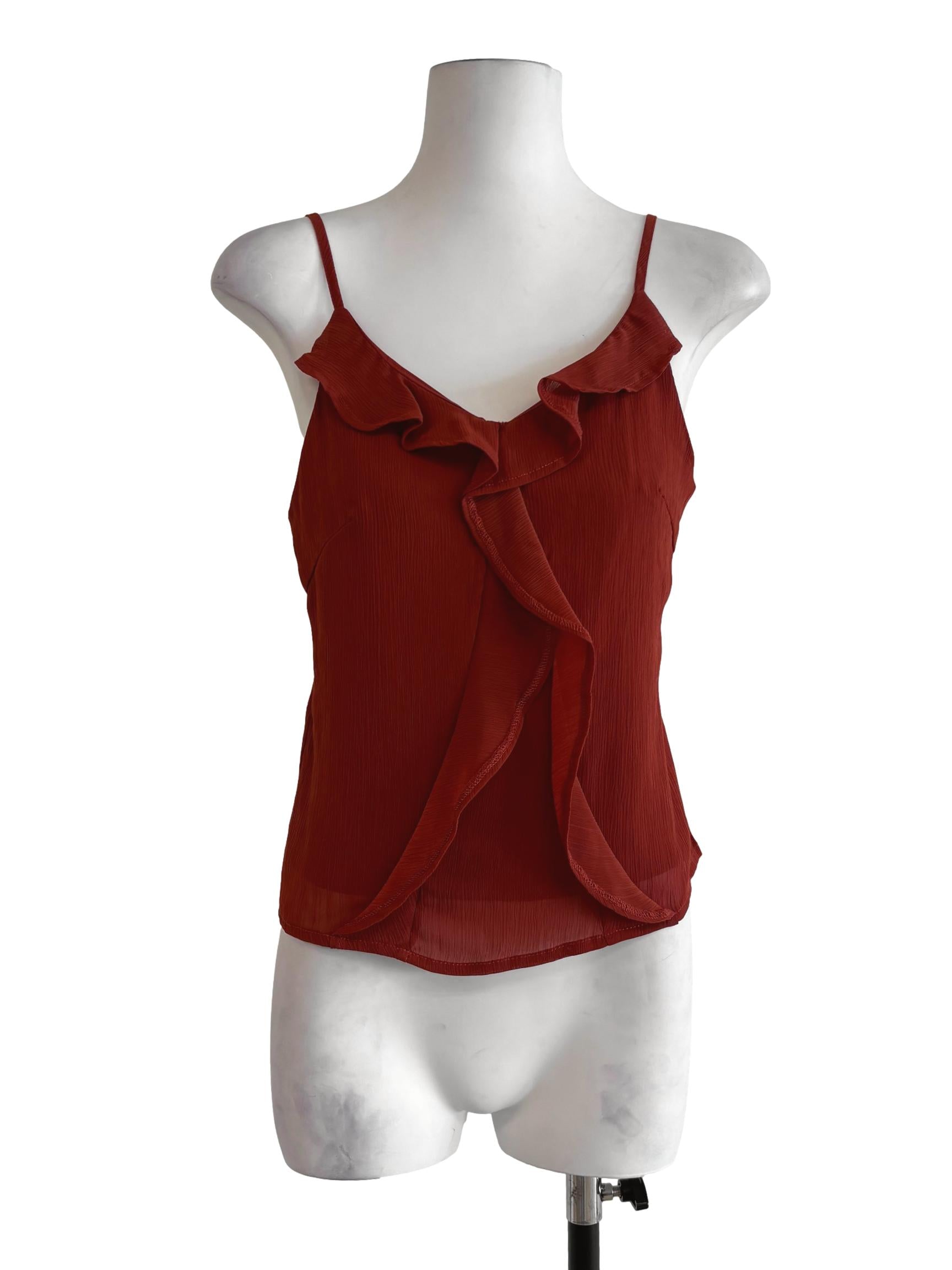 Brick Red Ruffle Camisole