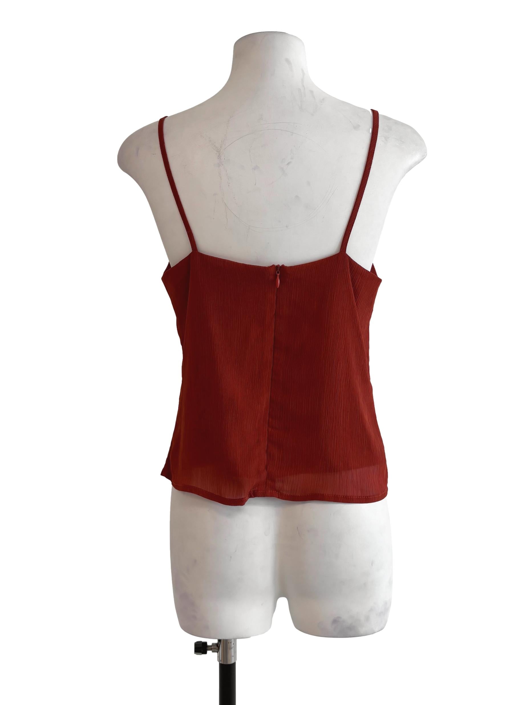 Brick Red Ruffle Camisole