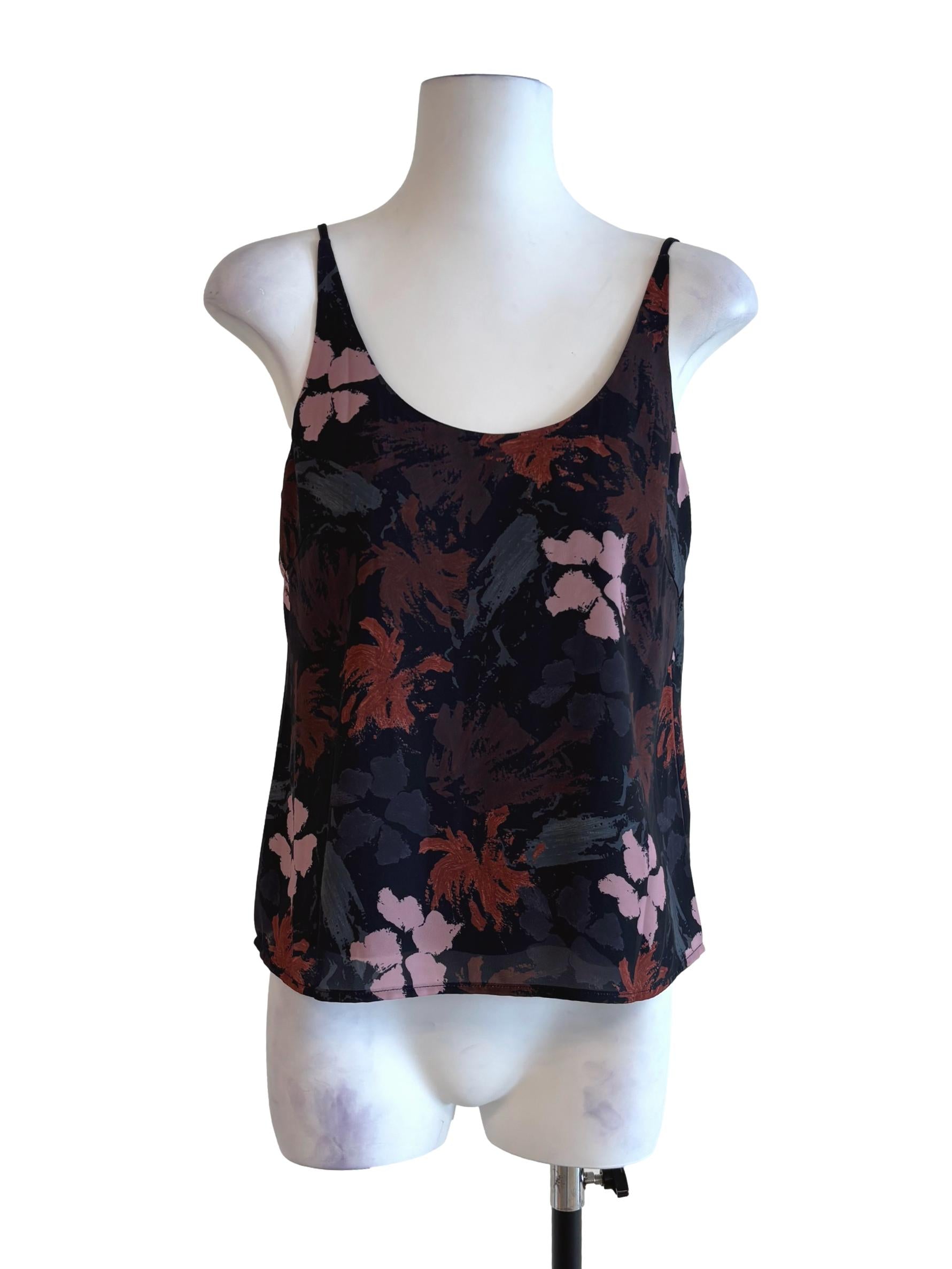 Parisian Black Patterned Scoop Top LB
