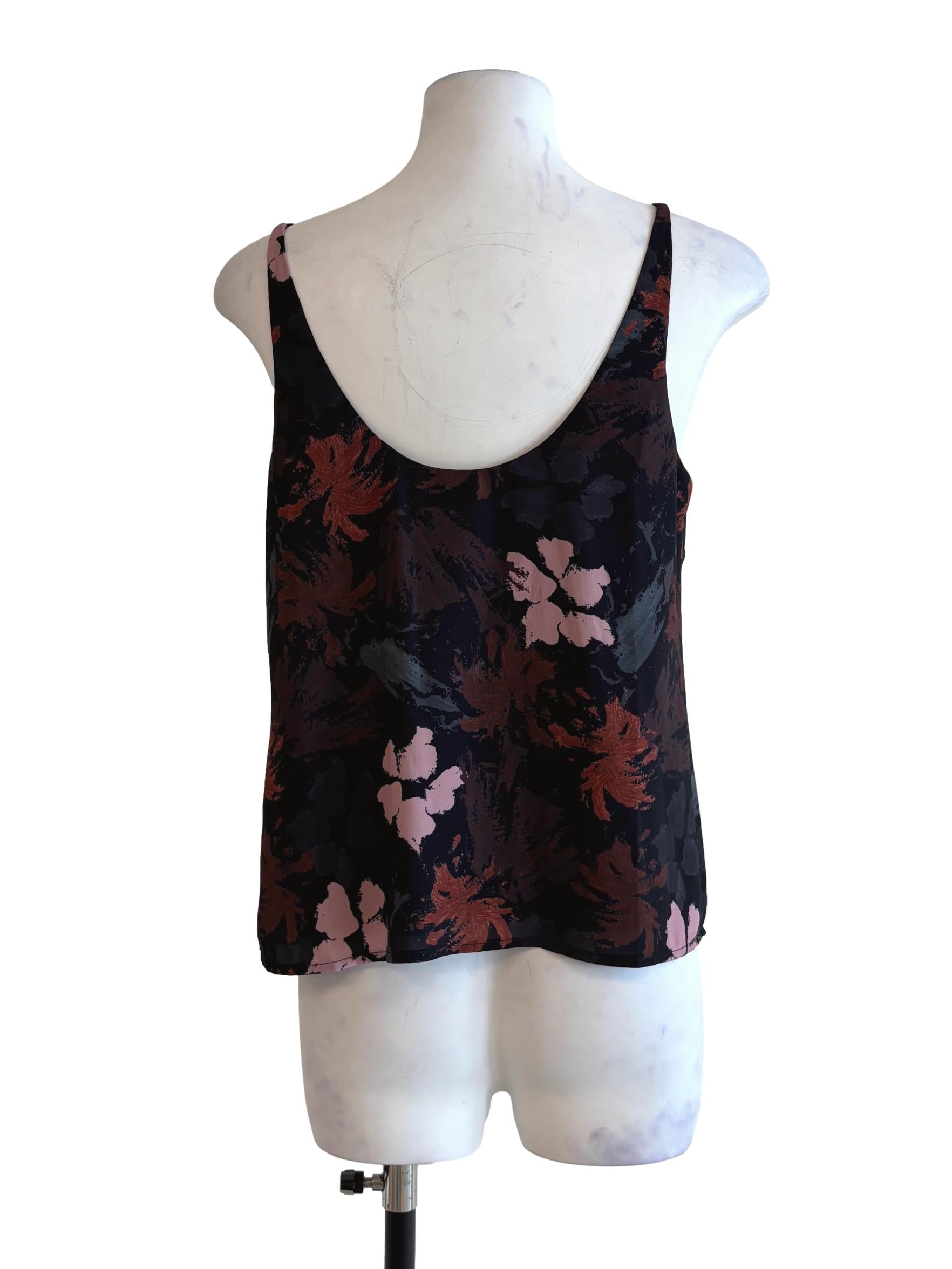 Parisian Black Patterned Scoop Top LB