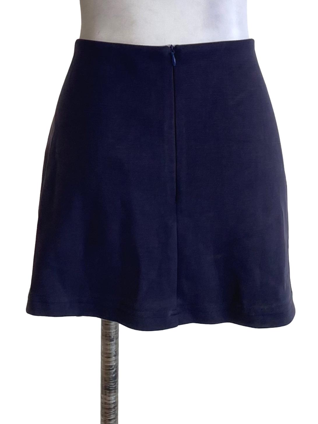 Dark Navy Blue Plain Mini Skirt