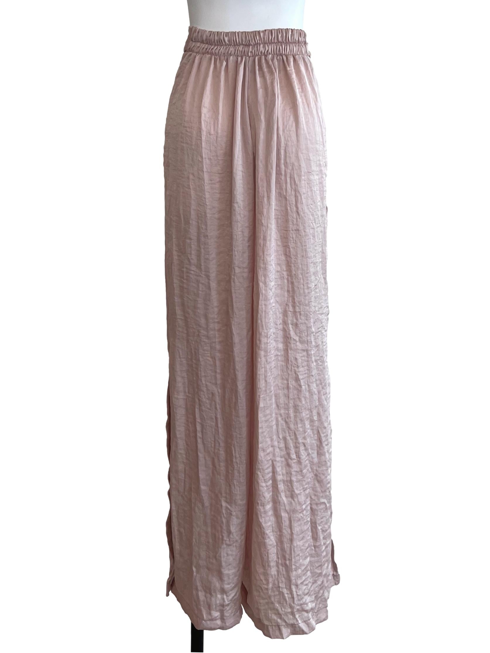Bershka Peach Satin Pants | REFASH