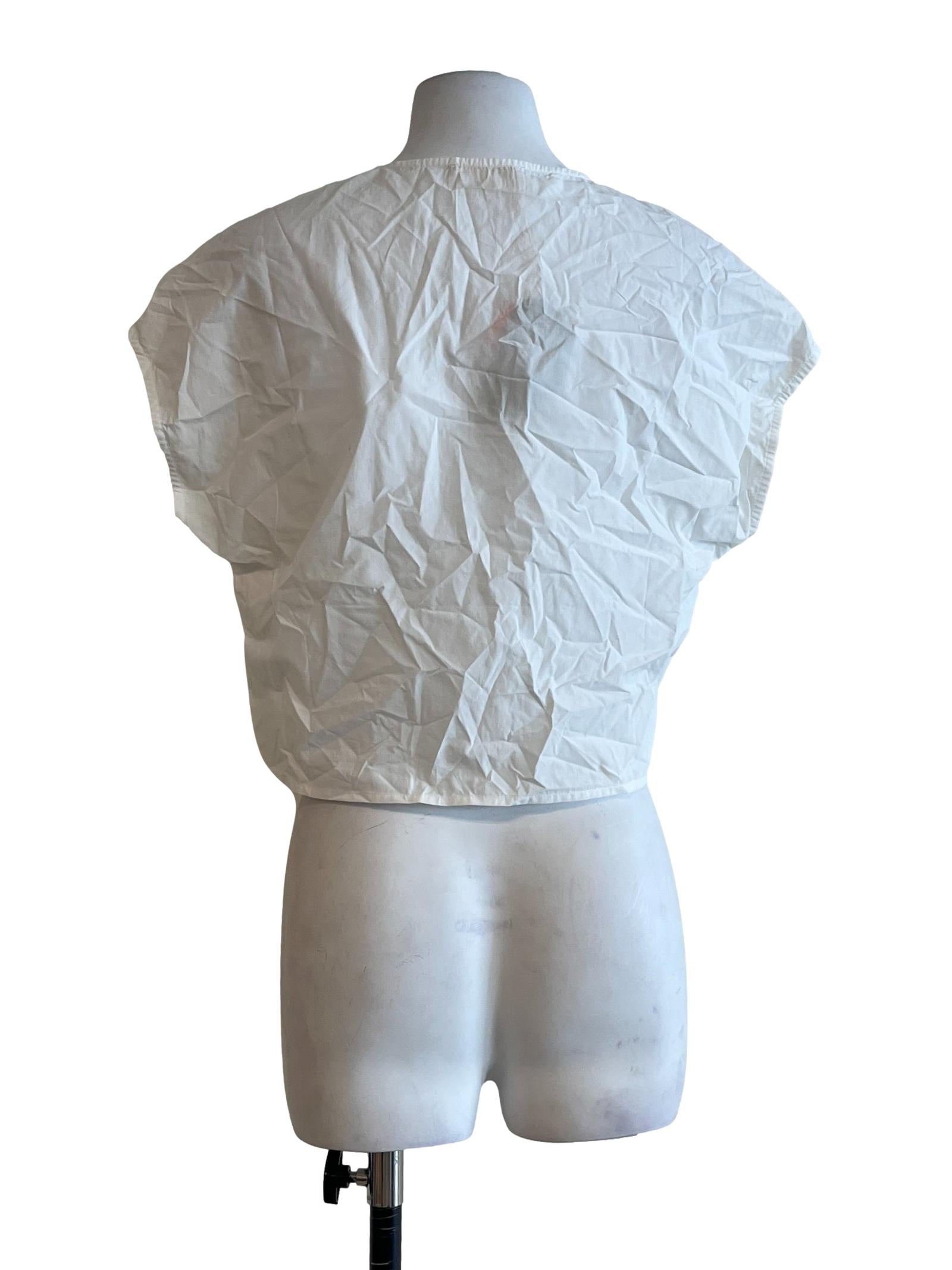 White V-Neck Wrap Top OSN